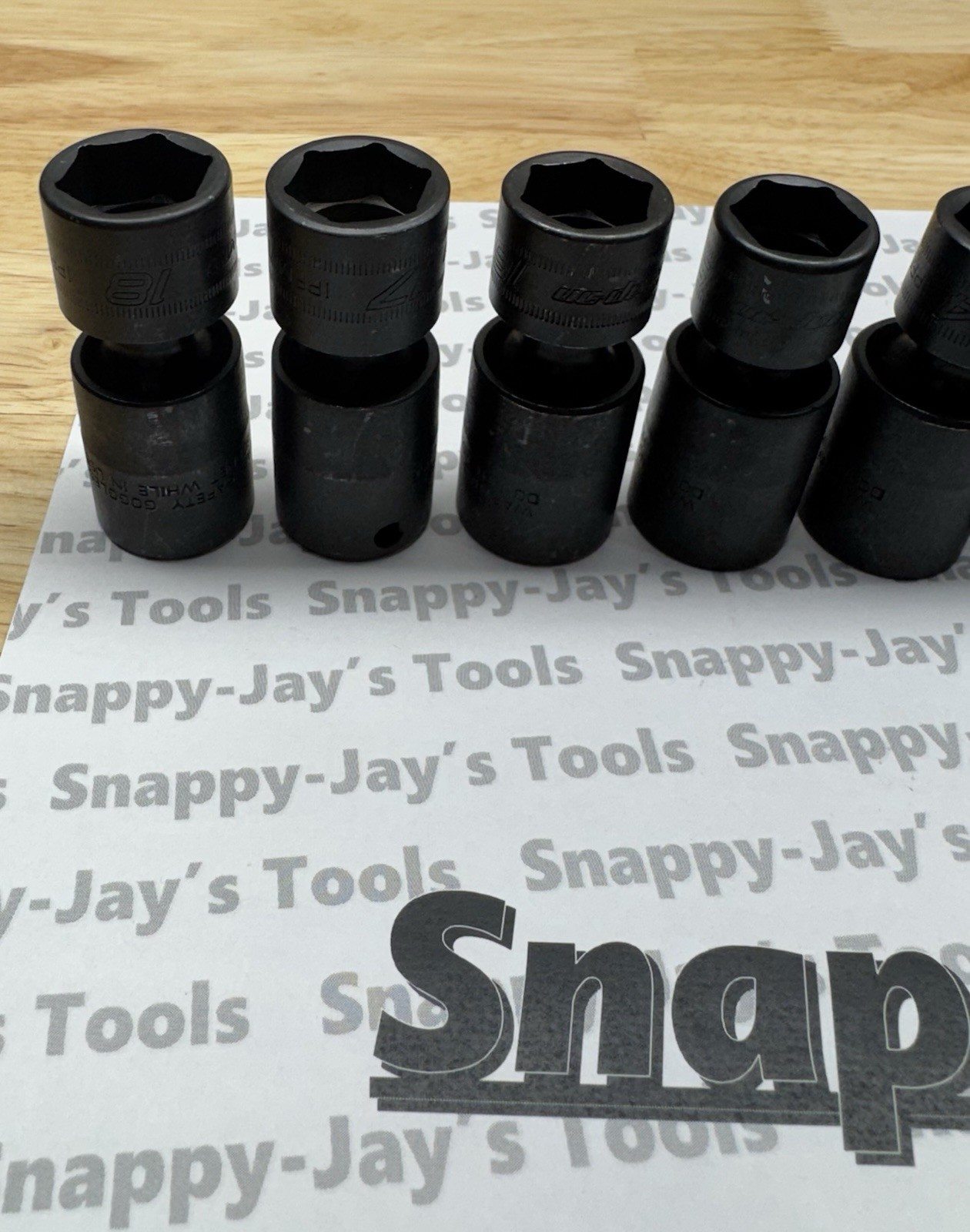 Snap-on Tools USA NEW 9pc 3/8” Metric Shallow Swivel Impact Socket Set 10-18mm