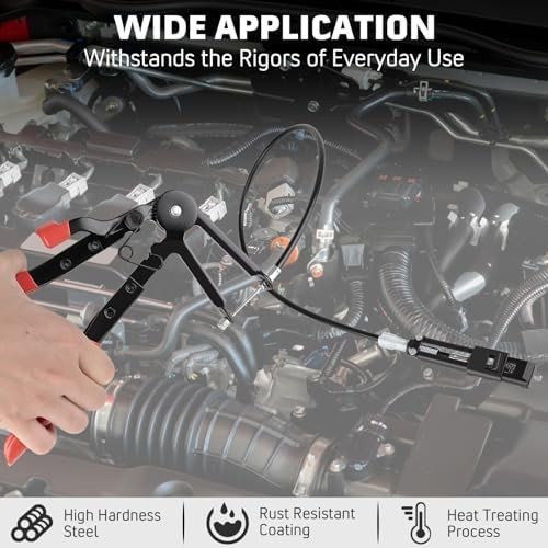 9Pc Hose Clamp Clip Remover Pliers Long Reach Kit Fuel Water Hose Tool