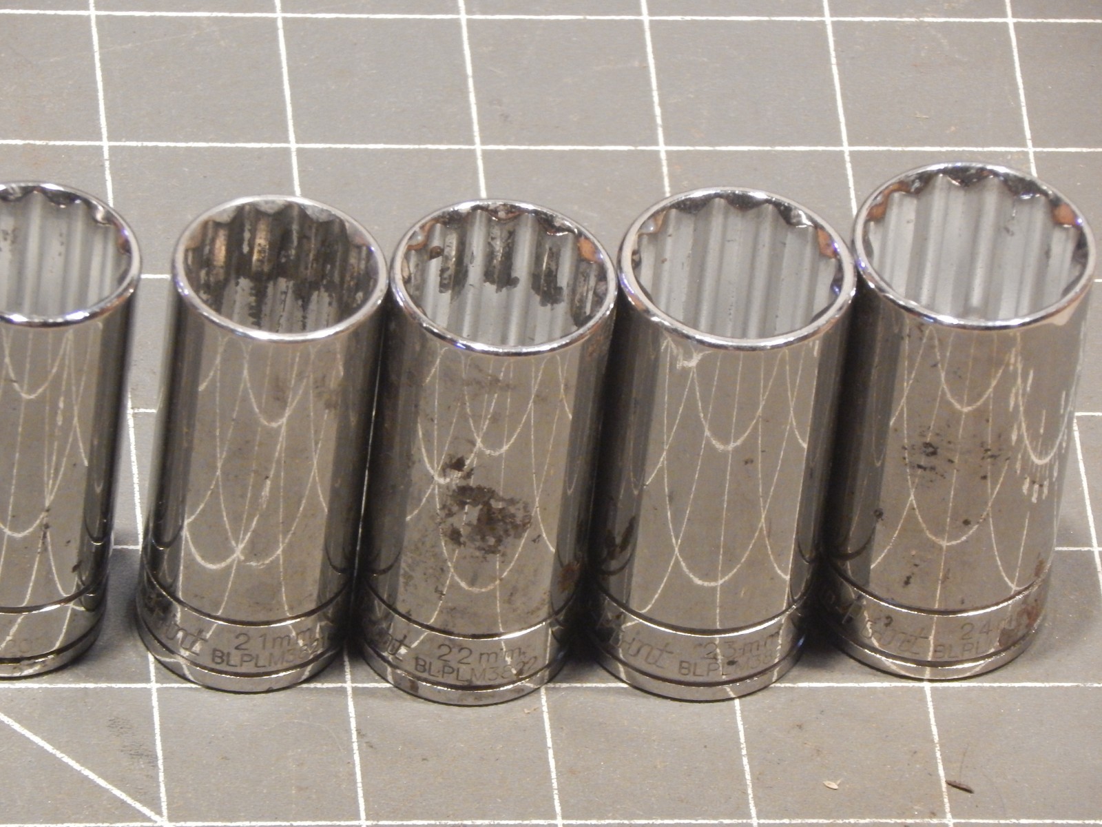 Blue Point 13 OF 15 Pc Metric 3/8″ Drive Deep Socket Set 10MM 24MM 12Pt Dr