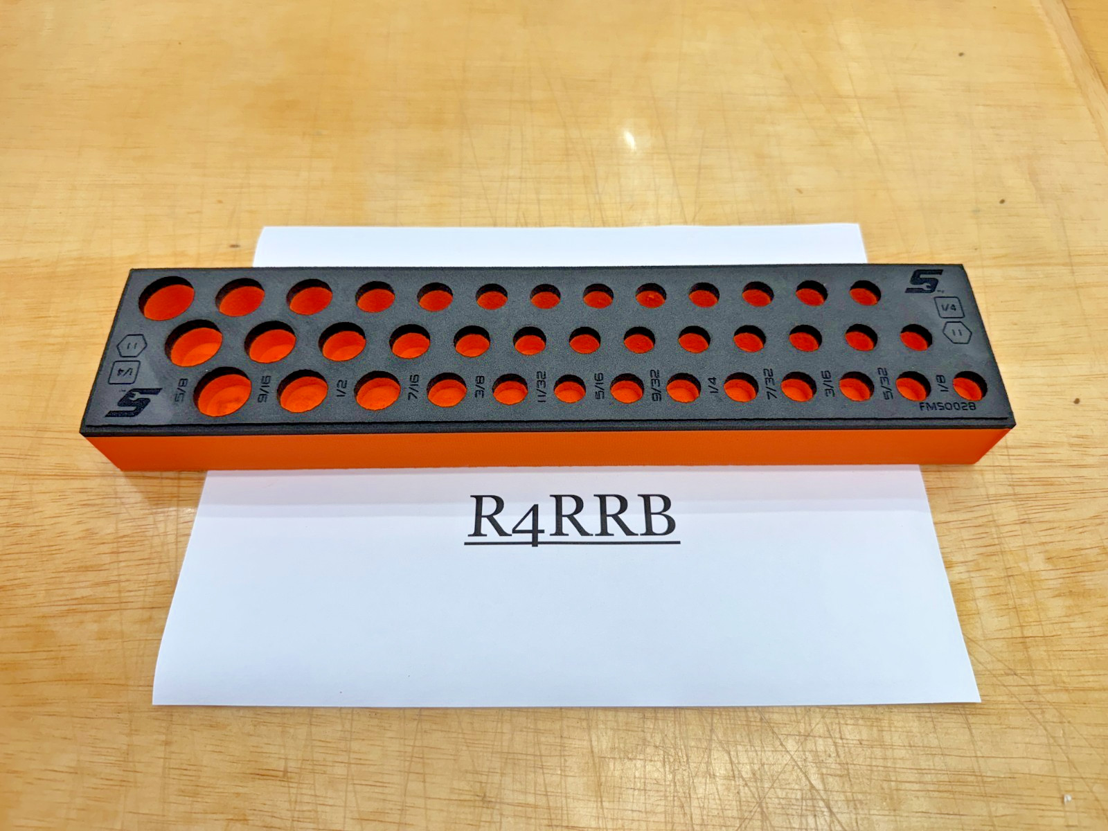Snap-on Tools ORANGE FOAM ORGANIZER for 39pc 1/4″ Drive SAE Socket Set FMS002BO
