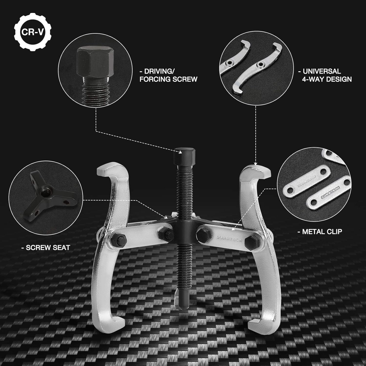 Efficient 3-Jaw Bearing Puller – Heat-Treated Steel with Black Phosphated Finish