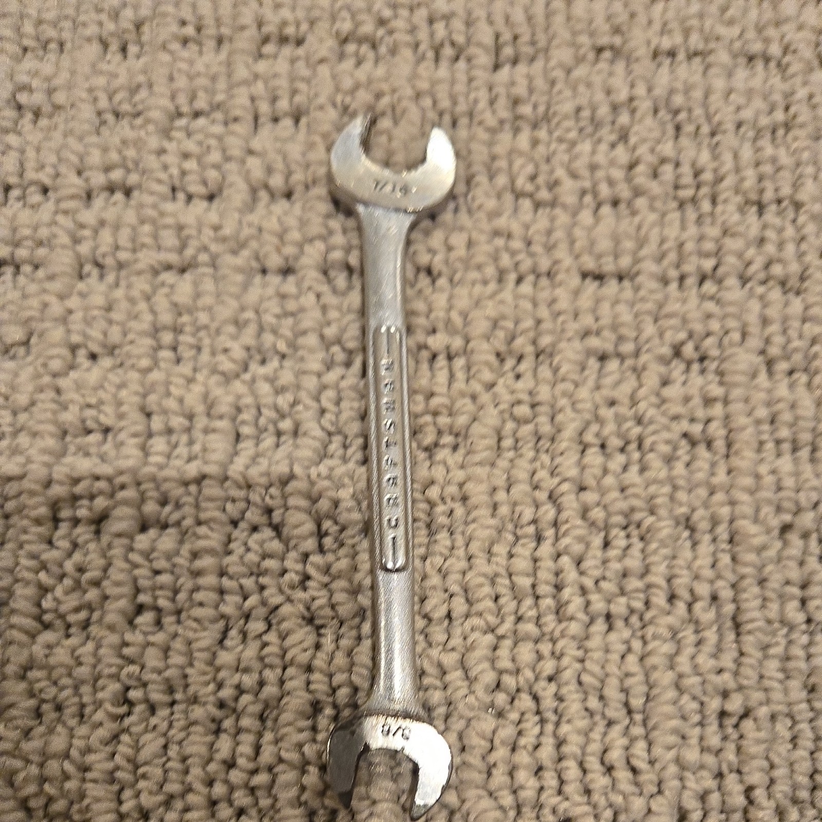 Vintage Craftsman Forged in USA V Series Open End Wrench Nickel 3/8″ 7/16″