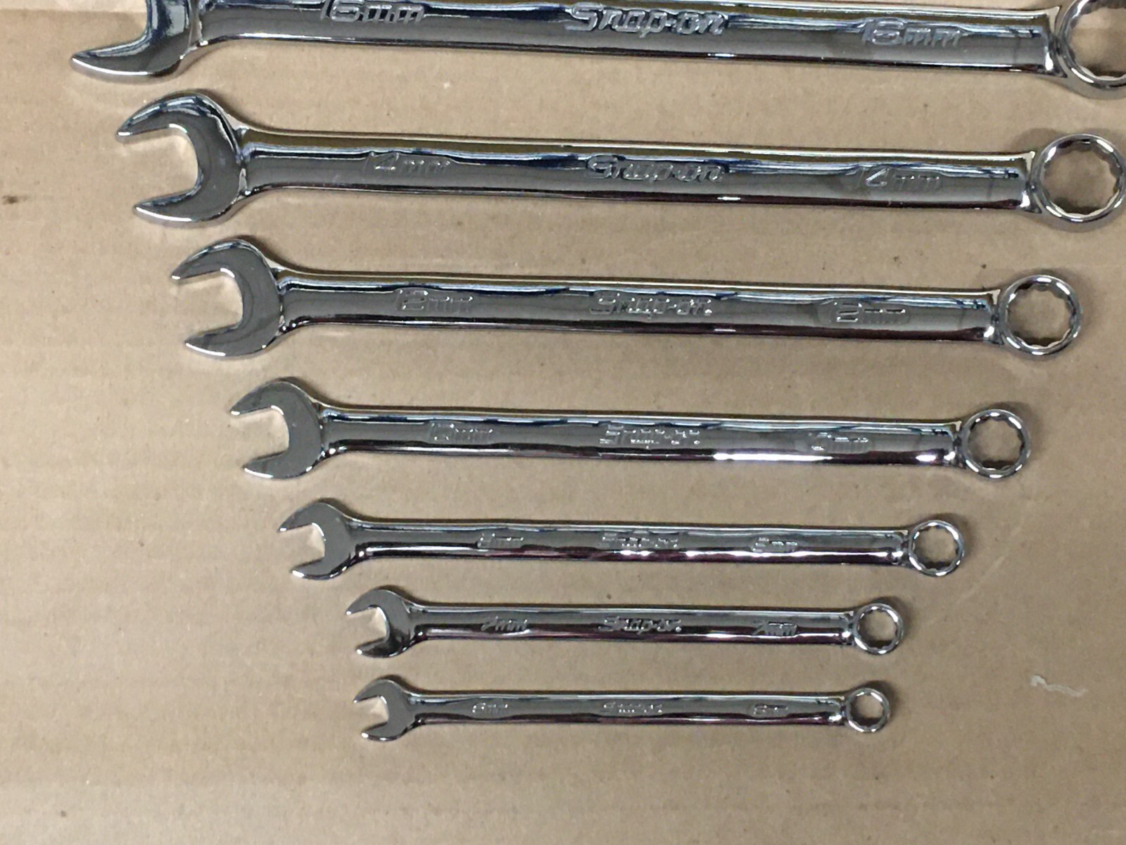 NEW – Snap On 8pc Metric Combination Wrench Set – 6,7,8,10,12,14,16,18mm – OEXM