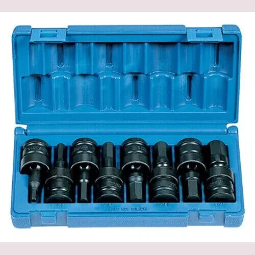 GREY PNEUMATIC 1398UH 1/2″ Drive 8 Piece Universal Hex Driver Set NEW