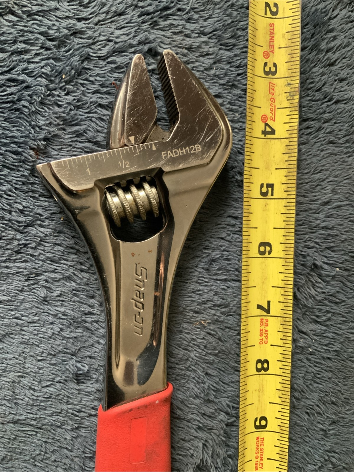 Snap On Adjustable Wrench, Fadh12b….red….used…