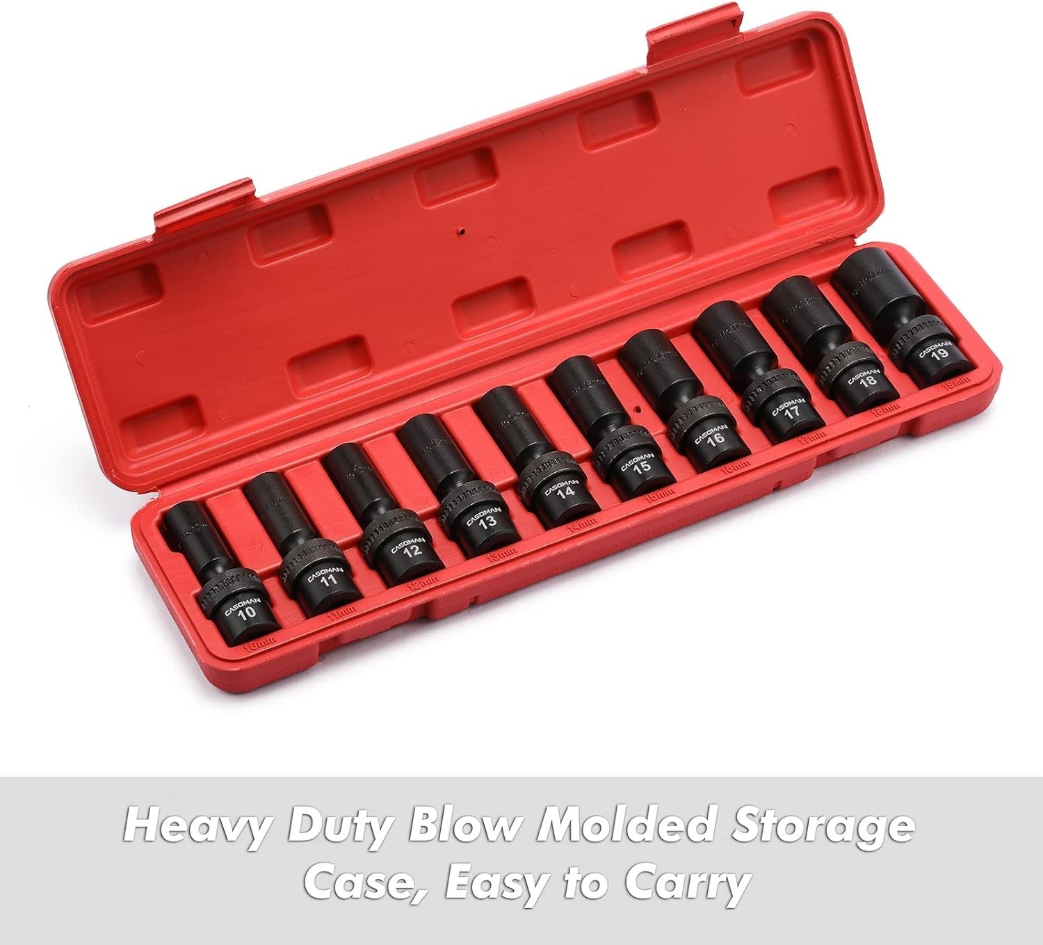 Versatile 10-Piece Deep Socket Set with Universal Flex Design for Angled Access