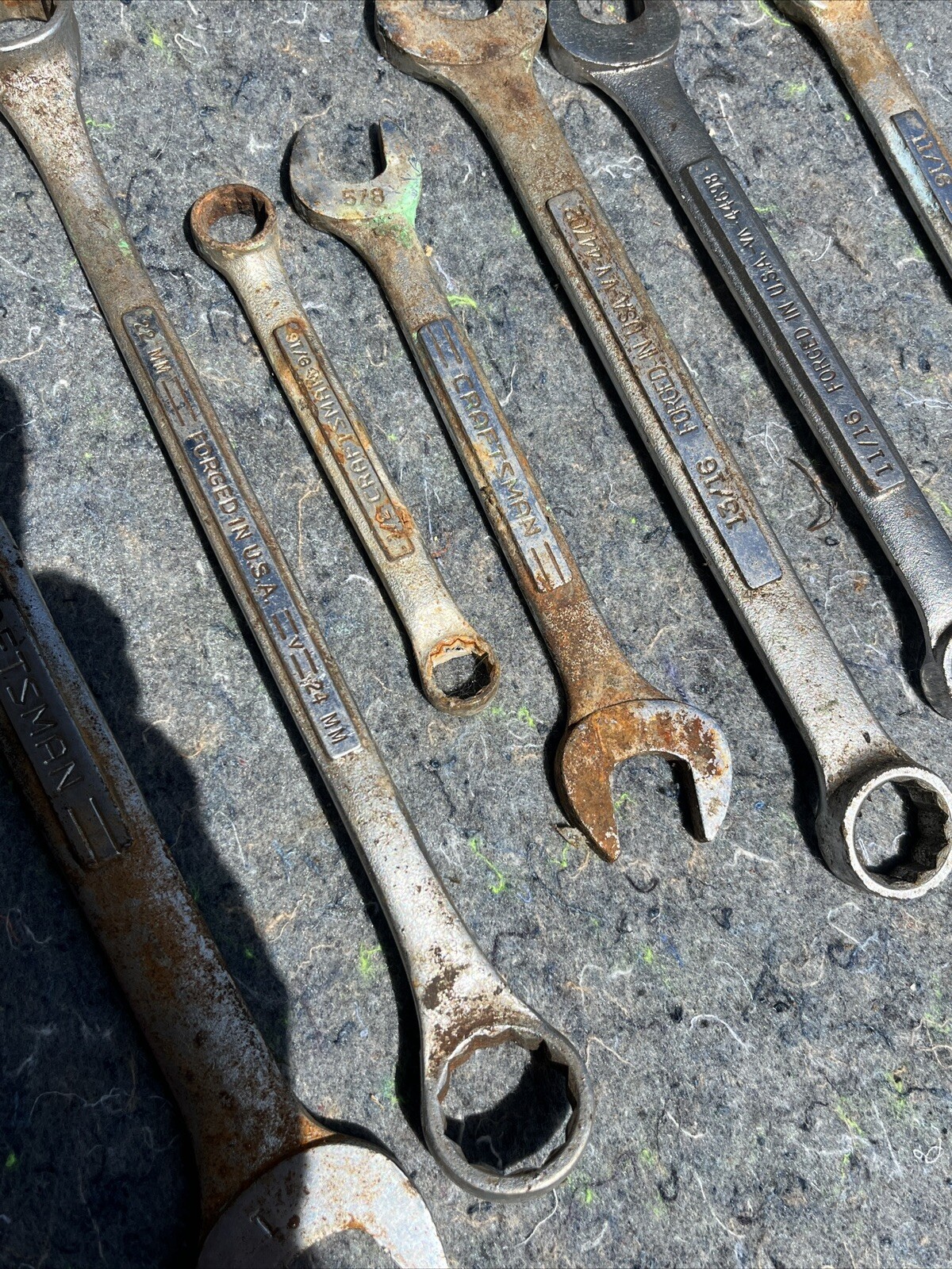 Lot 8 Craftsman Combination Wrenches V- Vv- USA, Multiple Sizes