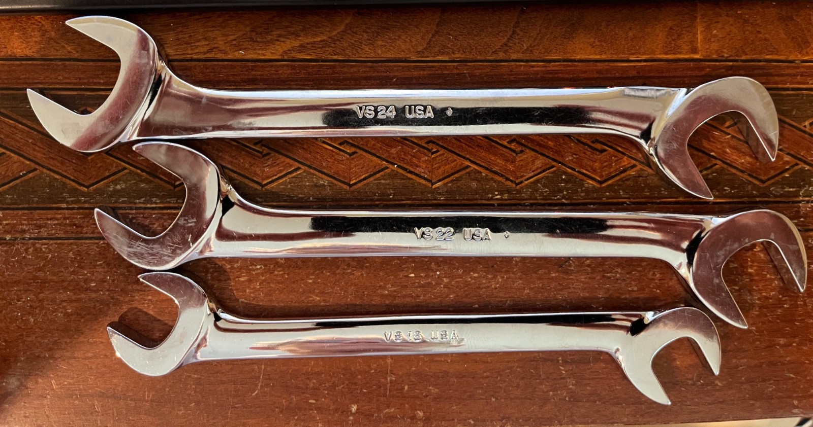 Snap-on VS807 Underline Series SAE 7pc 4 Way Open End Wrench Set 3/8″-3/4″ Mint!