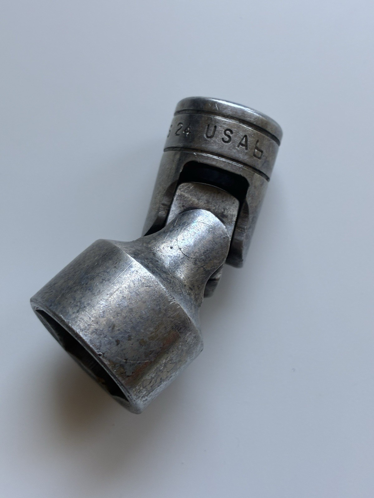 Vintage Snap-on tools USA SAE 3/8″ Drive 3/4” Chrome 6 Point Swivel Socket FS24