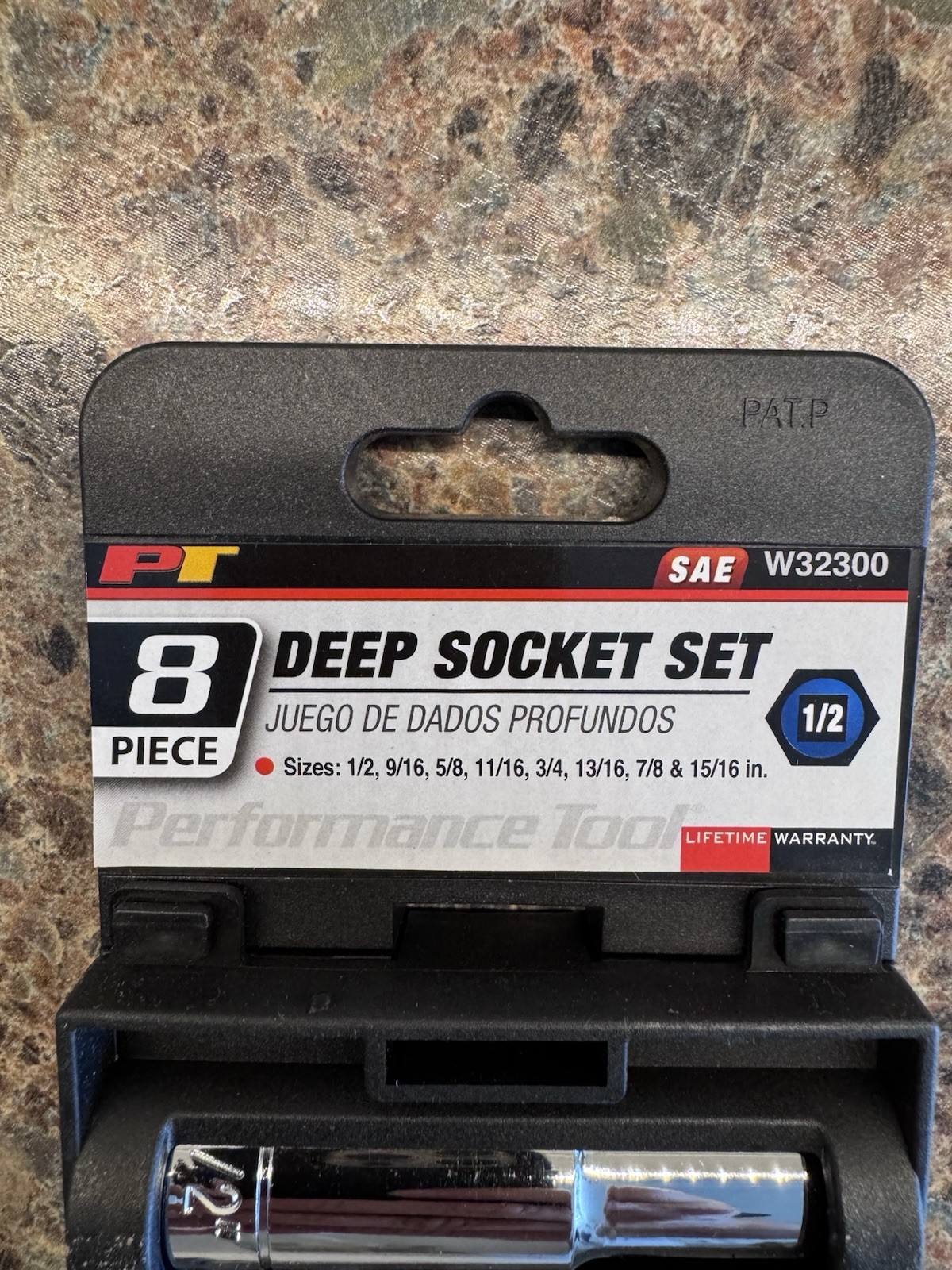 Performance Tool W32300 8 Pc 1/2” Drive SAE Deep Socket Set New Taiwan