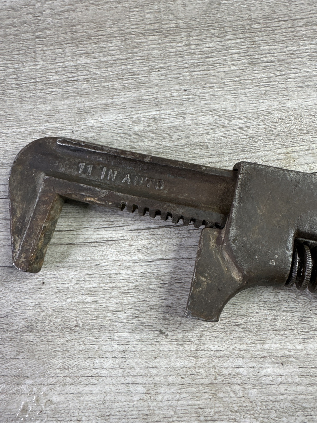 Vintage 11 In Tool Auto Adjustable Monkey Wrench Made in USA