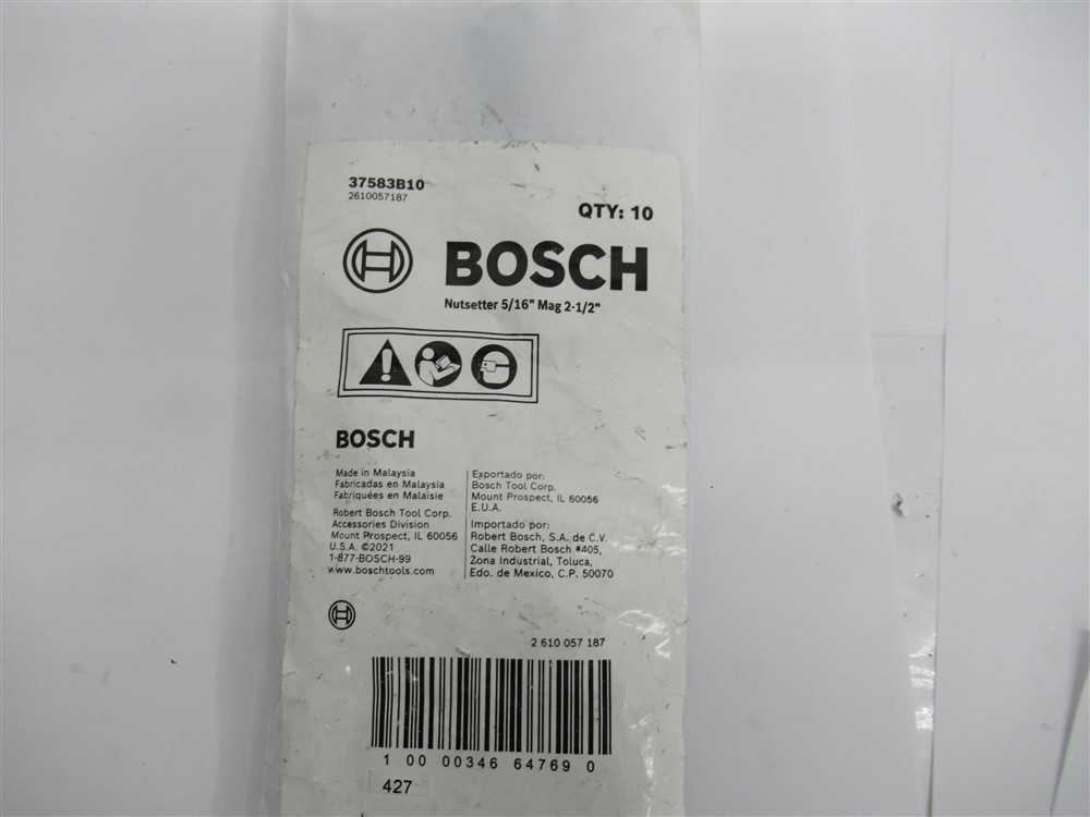 Bosch 37583B10 , 5/16″ Magnetic Nutsetter , 2-1/2″ OAL , (PK 10)