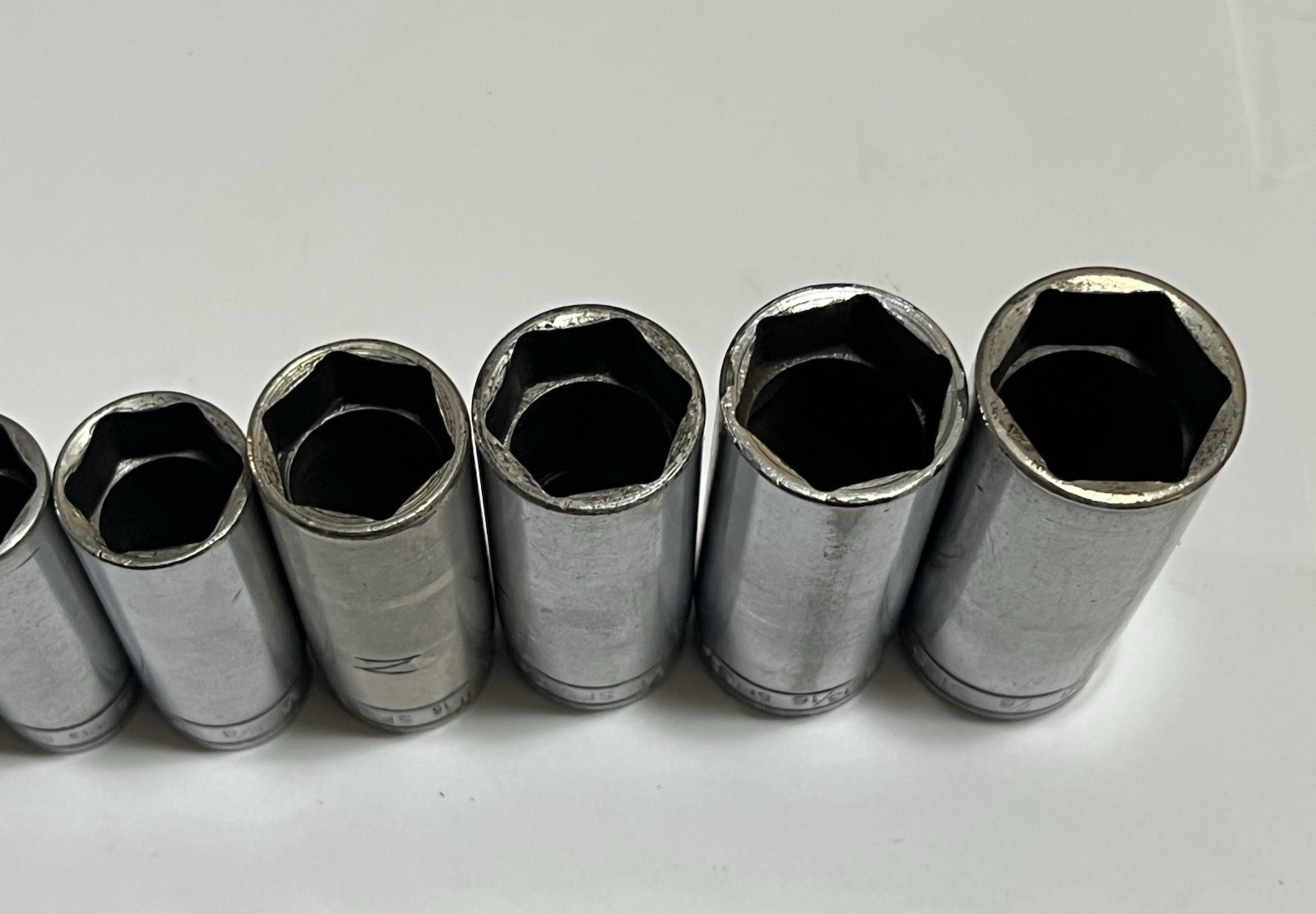 Snap On 211SFSY 3/8 Drive SAE Deep 6 Point Chrome Socket Set 11 pc 1/4 – 7/8