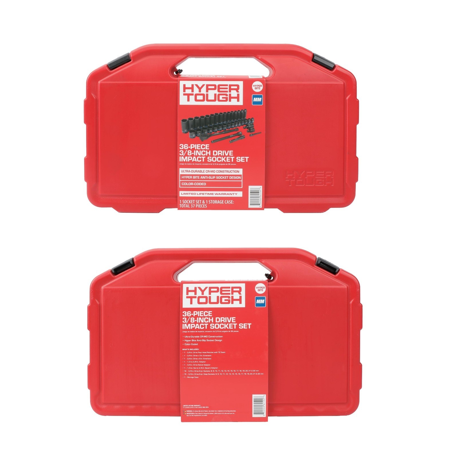 HOT 2026 Hyper Tough 36-Piece 3/8-inch Drive Metric CRMO Impact Socket Set (mm)