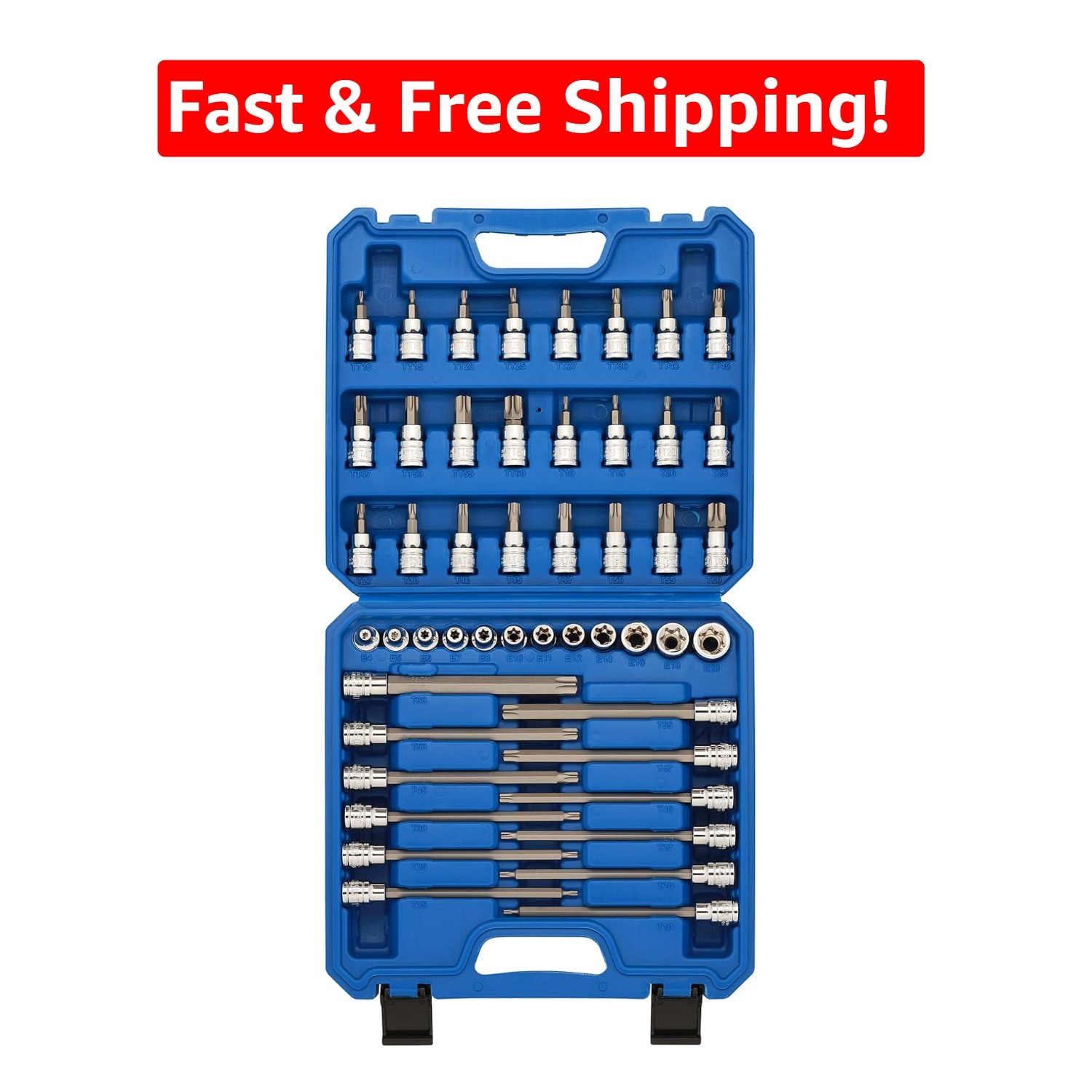 48-Piece Extra Long 3/8″ Drive Master Torx Socket Set – CR-V & S2 Steel