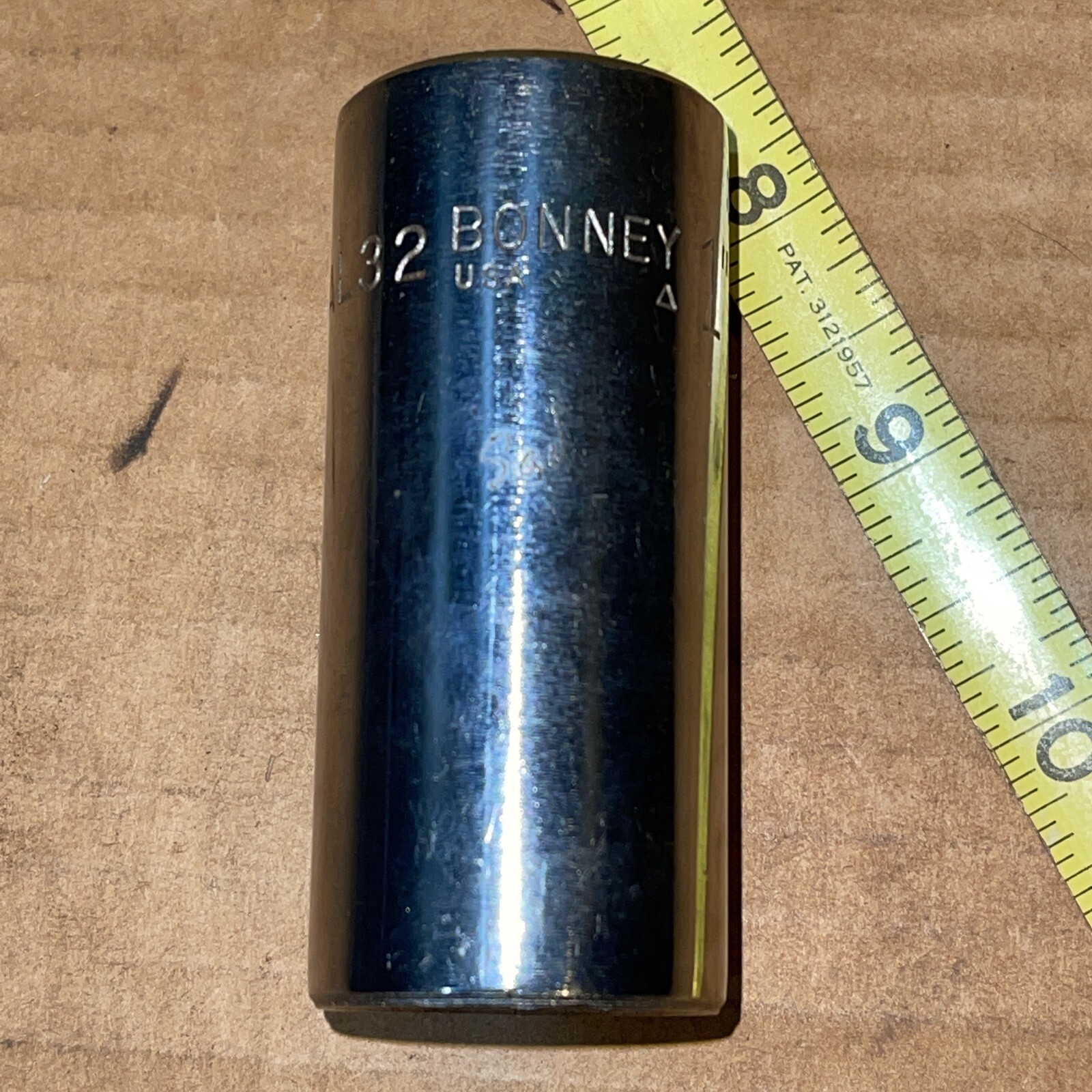 BONNEY USA AL32 1 In SAE 1/2 Drive 12 Point Deep Socket Vintage 1/2”