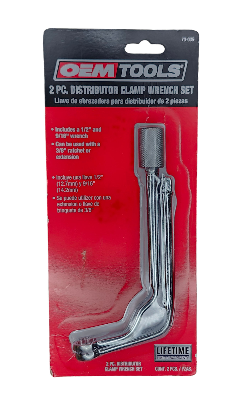 OEMTOOLS 70-035 2-Piece Distributor Clamp Wrench Set,9/16 Wrench and 1/2 Wrench