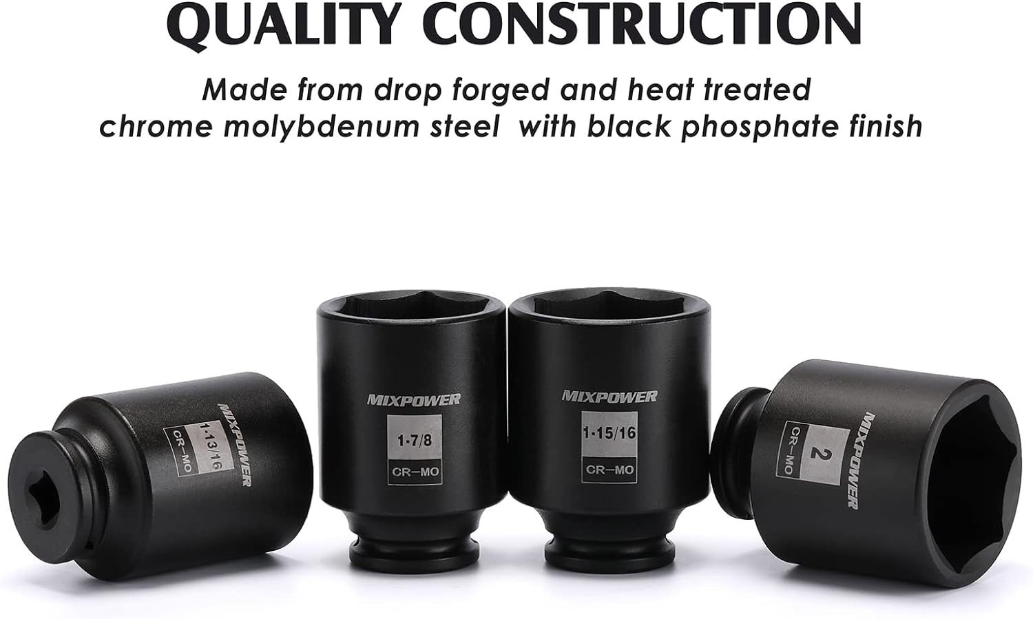 1/2-Inch Drive Nutsetter Impact Socket Set – Cr-Mo with 4 Sizes Included
