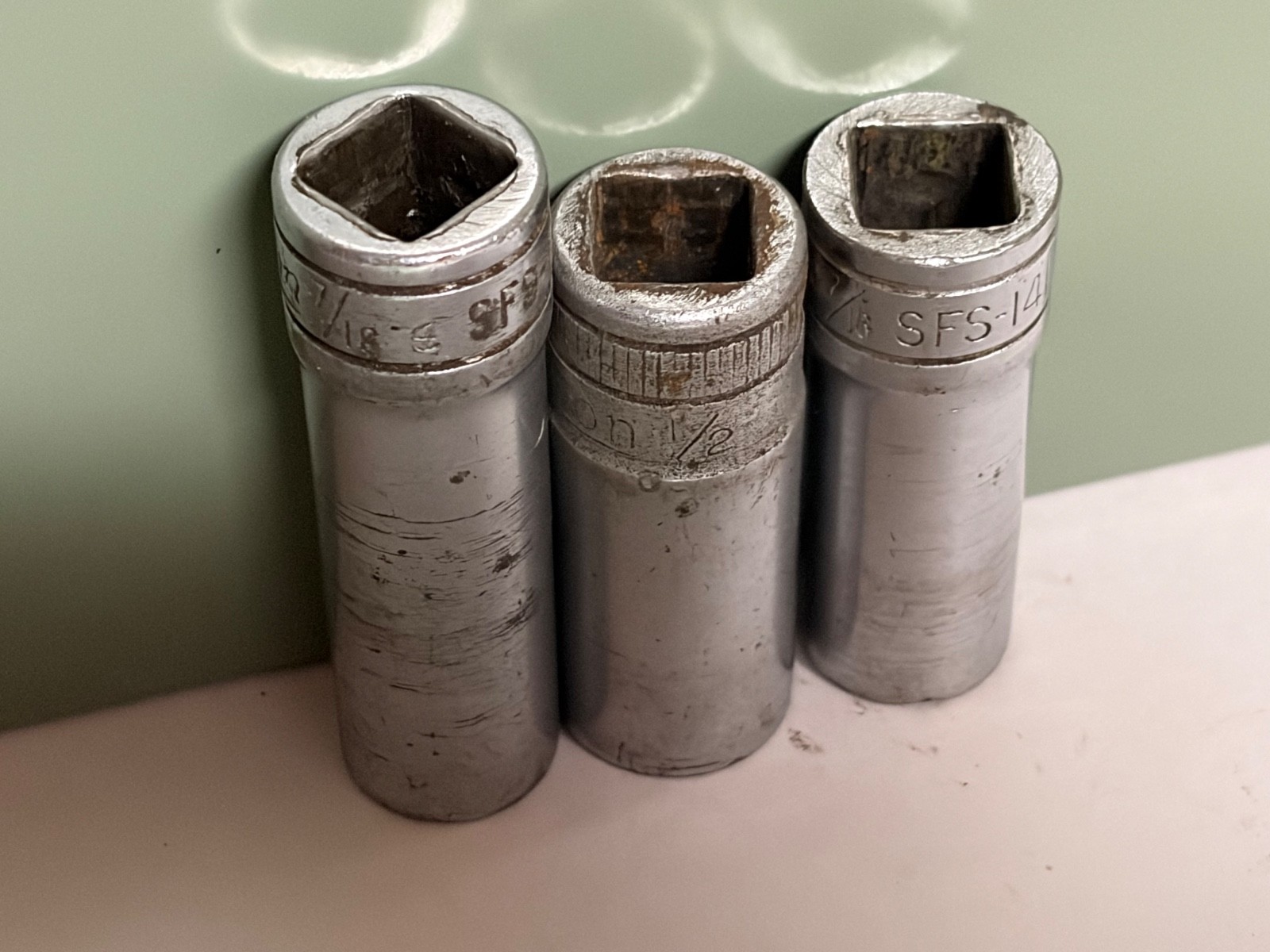 Snap-on 3/8″ Drive SAE 3 Pc Deep Socket Set 6 Point 7/16″ SFS & SF