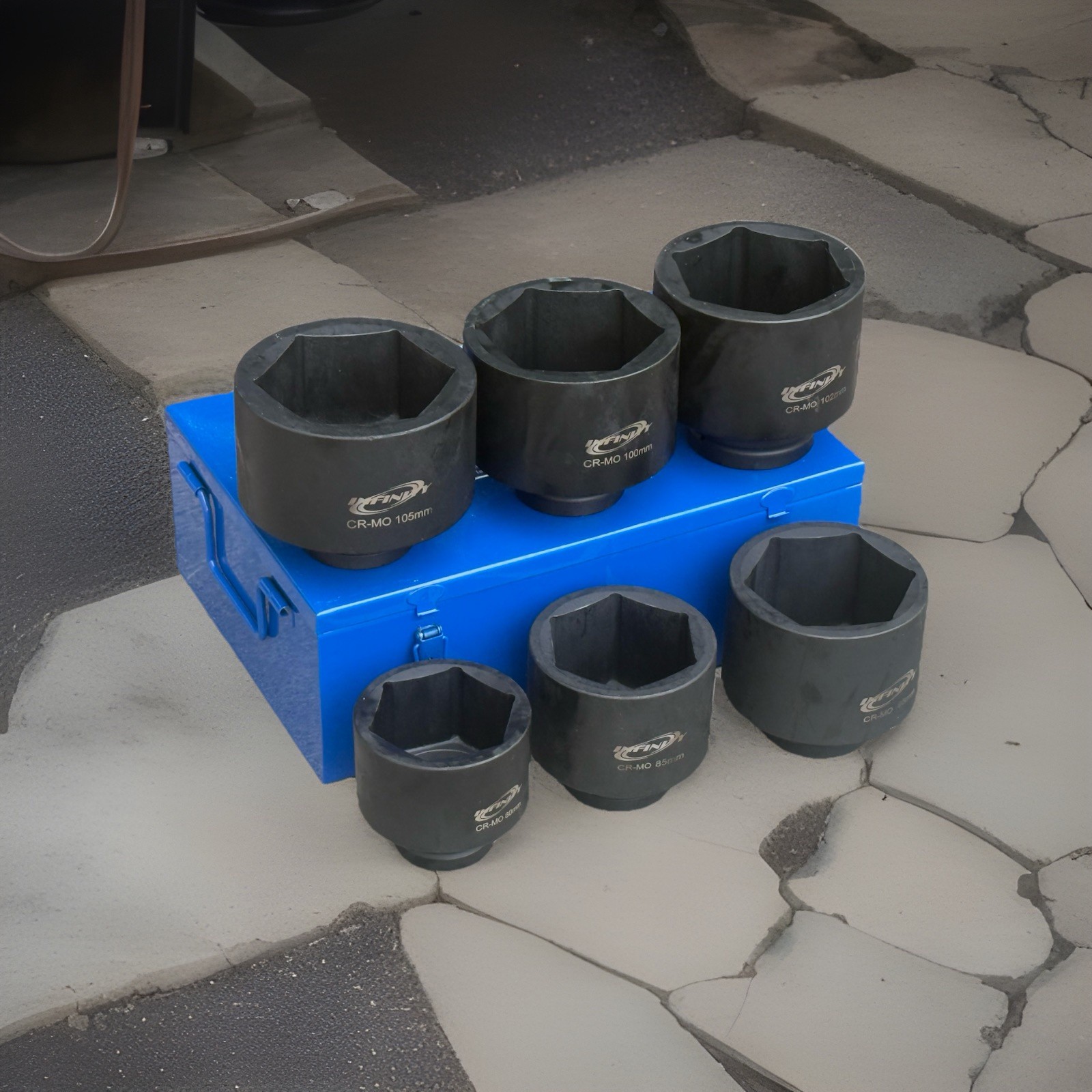 6Pcs Tractor Machinery Metric Jumbo Deep Impact Socket Set 1″ Dr. 6point Sockets