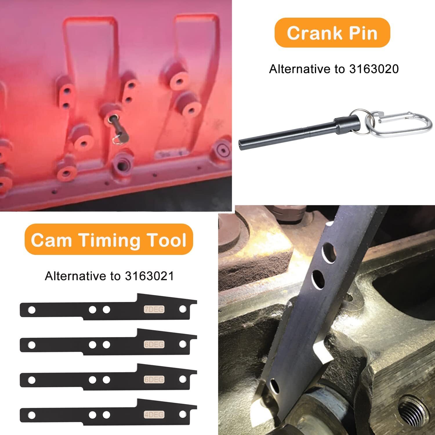 for All Cummins ISX QSX Engine 2007-2017 3163021 Cam Timing Tool Kit Crank Pin