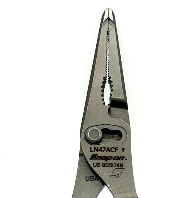 Snap On Tools BLACK 9″ Soft Grip Long Nose Slip Joint Pliers LN47ACF NEW USA