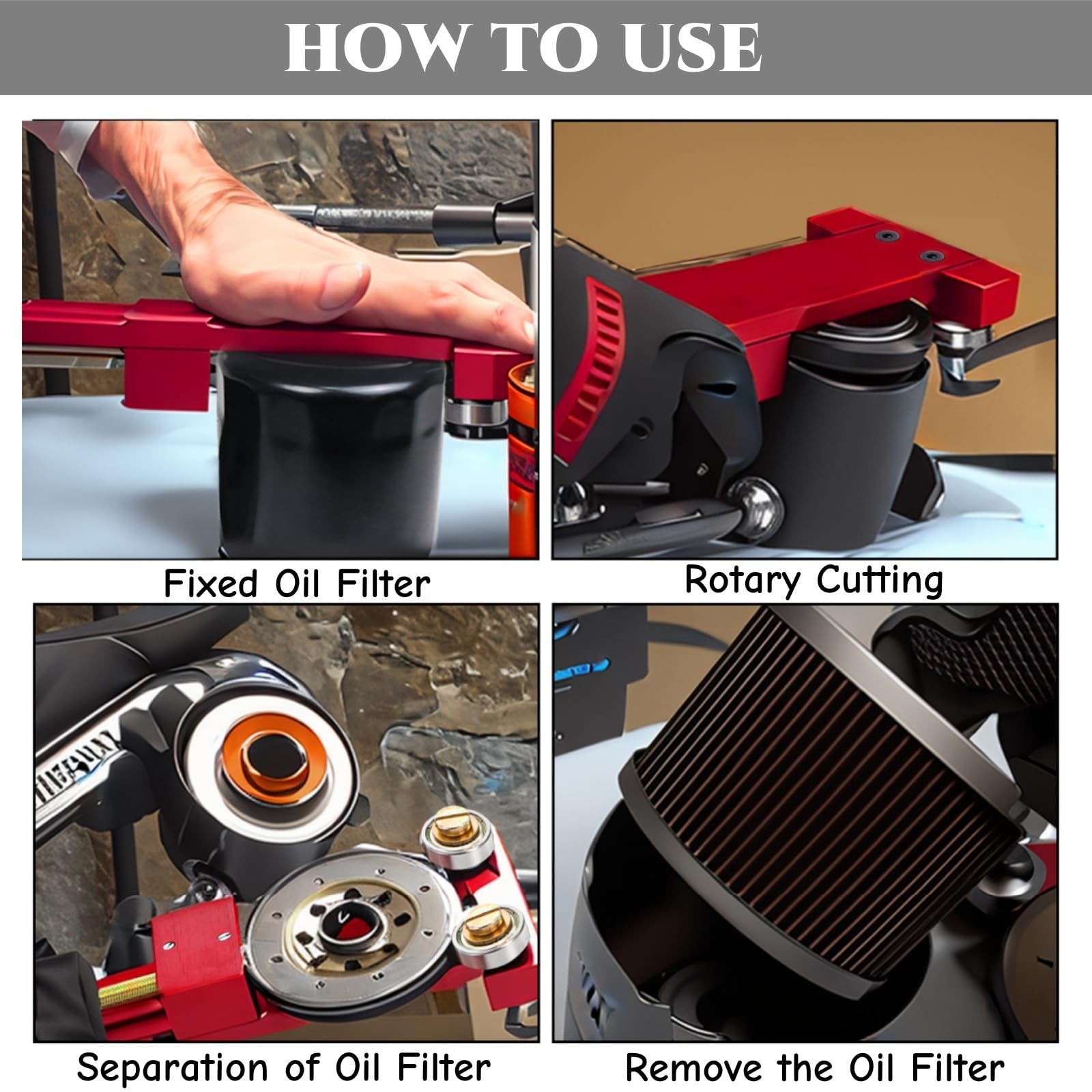 Adjustable Oil Filter Cutter Tool, Heavy Duty Metal Wrench for 1.75″-5.75″ Filte