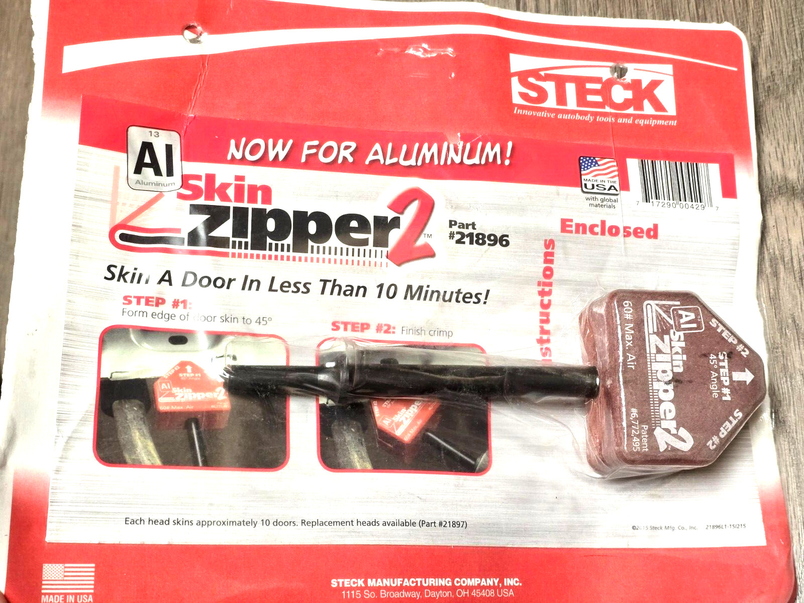 Steck Aluminum Skin Zipper 2 Door Skinning Tool fits .401 Air hammer, USA 21896