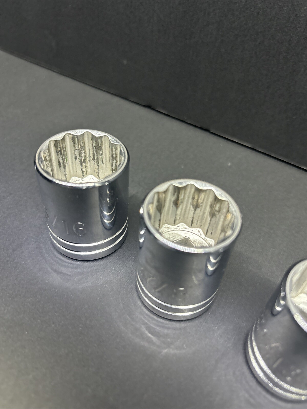 8 Proto 1/2″ Drive 7/8, 15/16, 13/16, 11/16, 9/16 SAE Sockets Chrome 12 Pt USA
