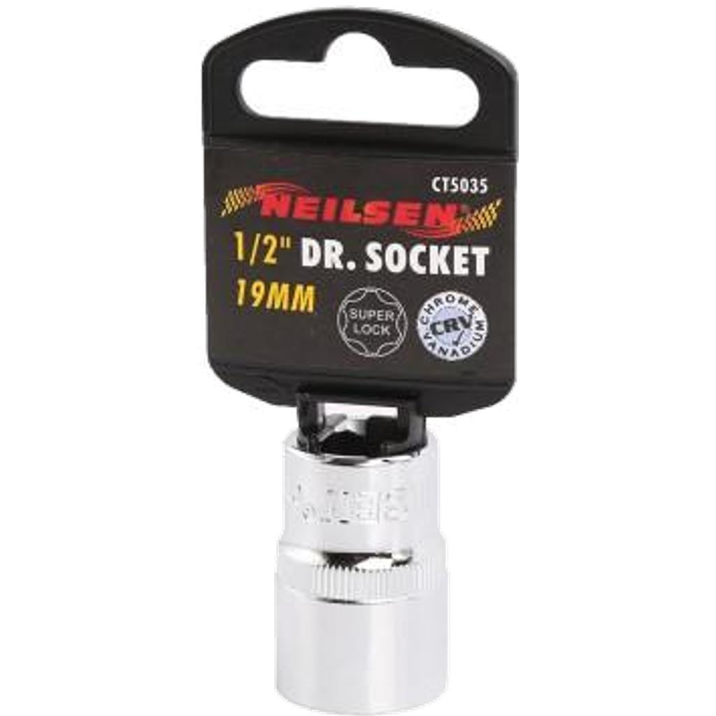 Neilsen 1/2″ Drive Standard Shallow Square Metric Single Socket 19mm