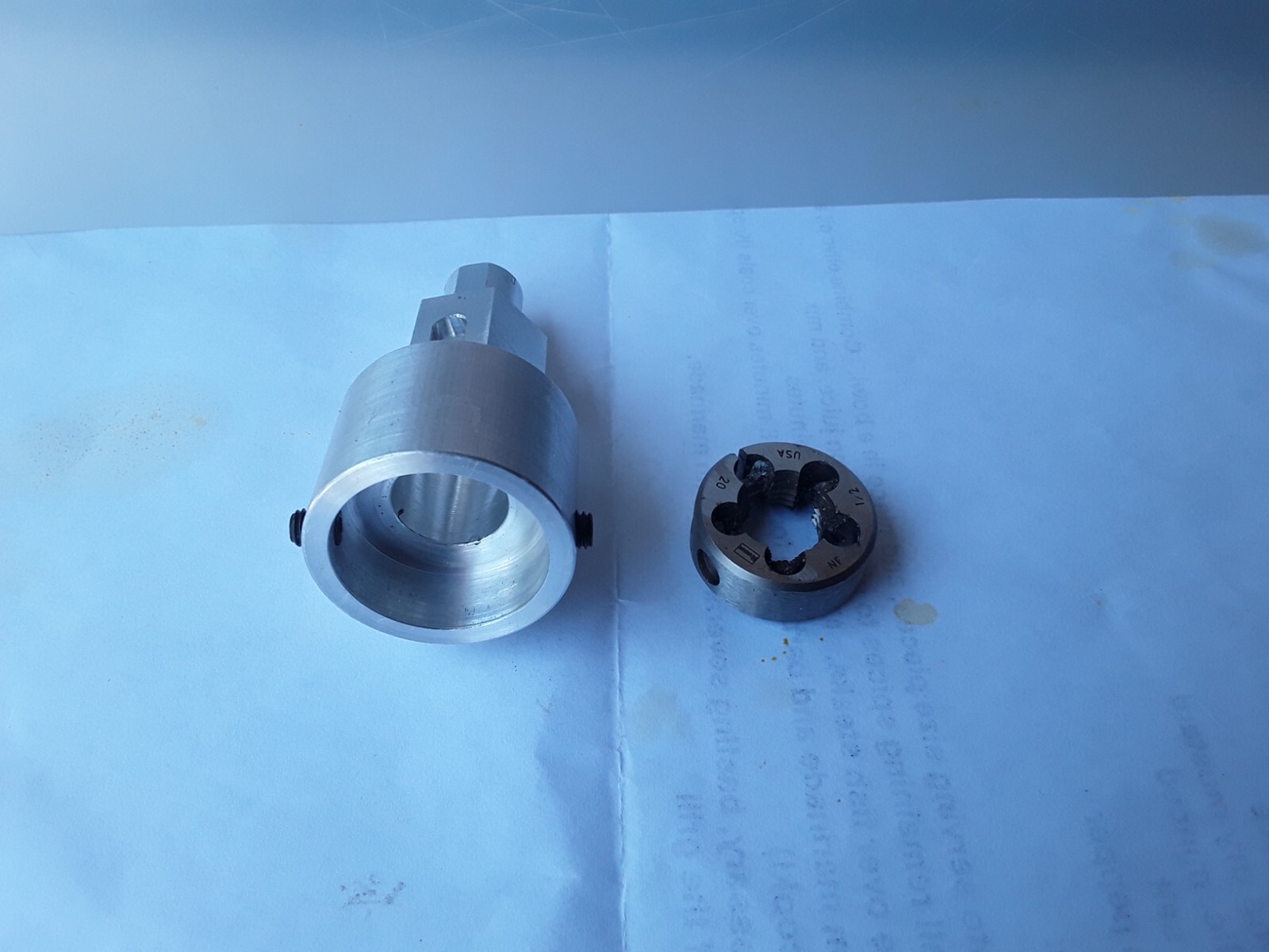 Wheel Stud rethreader, Inline die wrench , threading tool,  1/2-20 die included