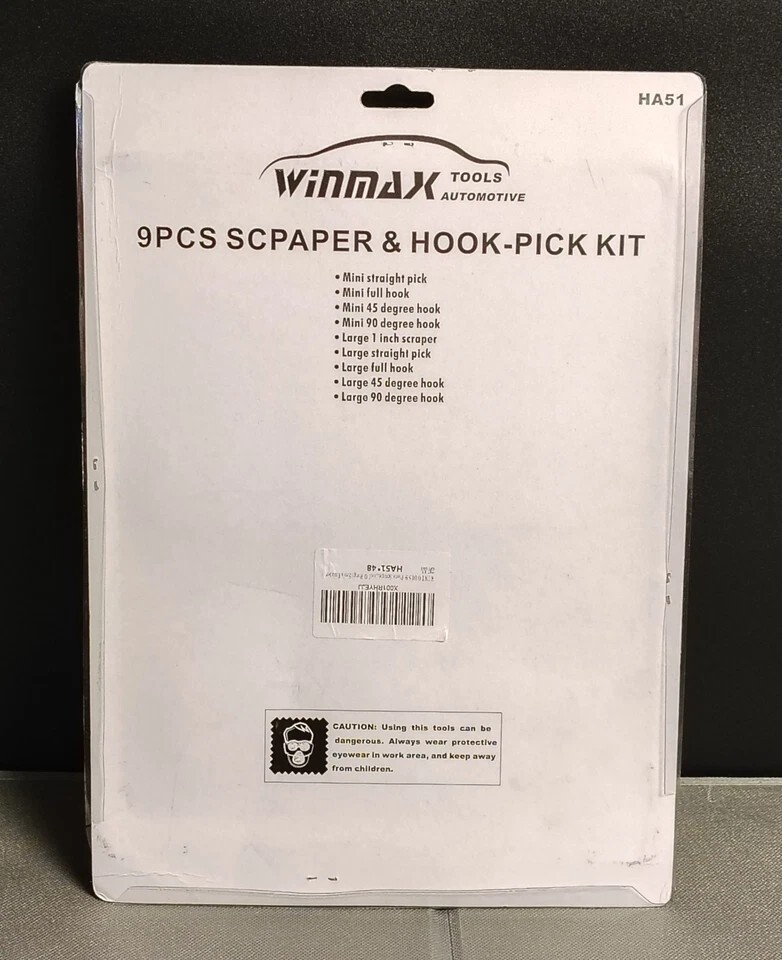 Winmax Tools Automotive 9pcs Scraper Hook And Pick Kit