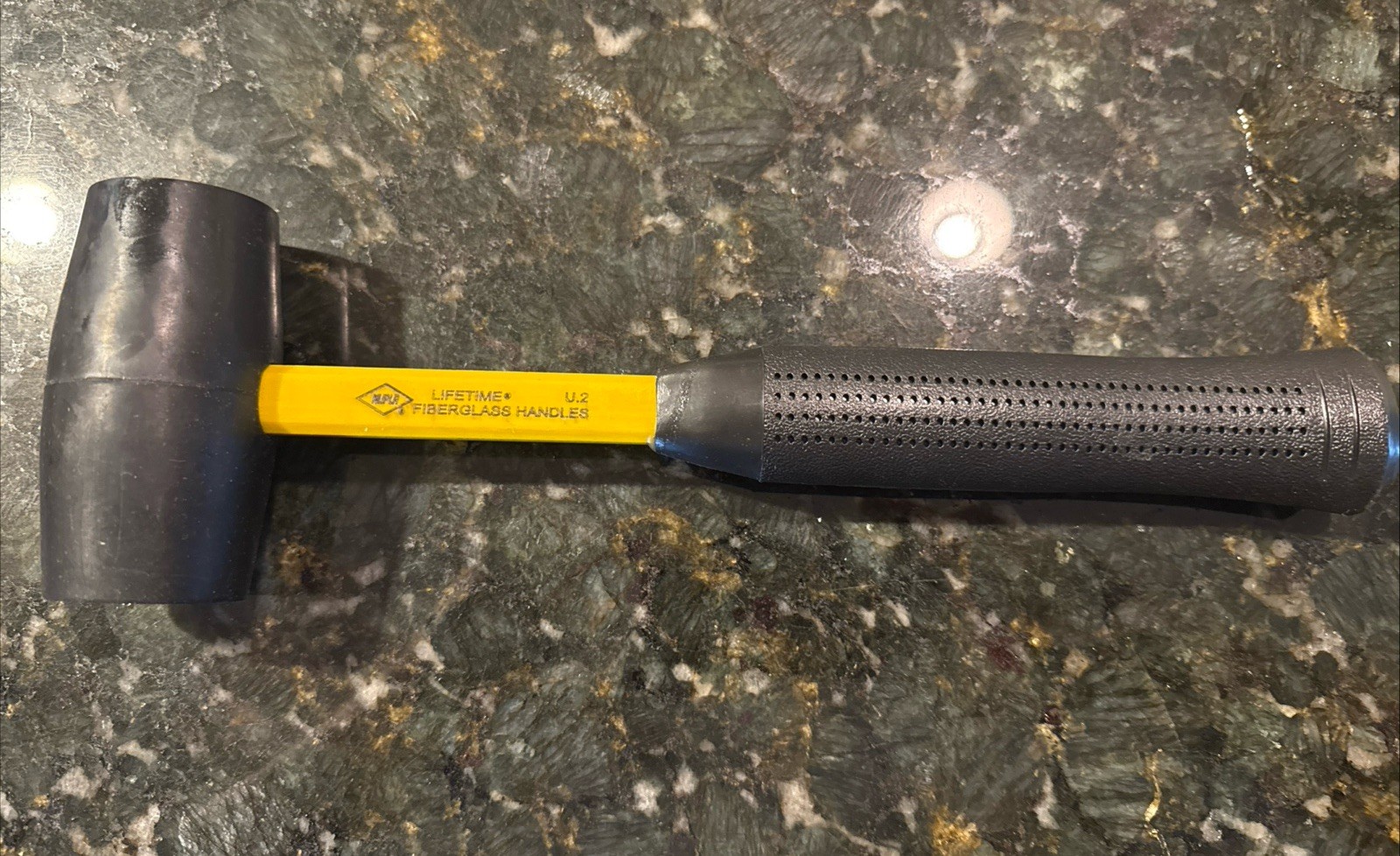 NOS Nupla 1LB 16oz Heavy Duty USA! Rubber Mallet Hammer 12” Fiberglass Handle U2