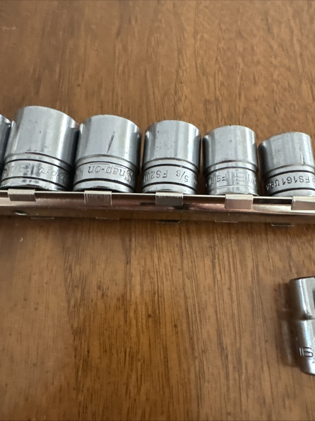 Snap On 3/8″ Drive 10Pc SAE Shallow 6 Pt Chrome Socket 5/16 To 7/8 Read