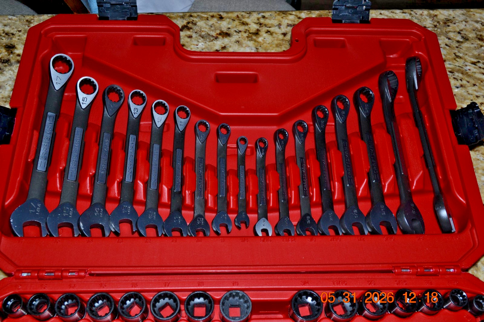 Craftsman Black Oxide Ratchet, Wrench Allen & Screw Driver Set 1/4” & 3/8” Drive