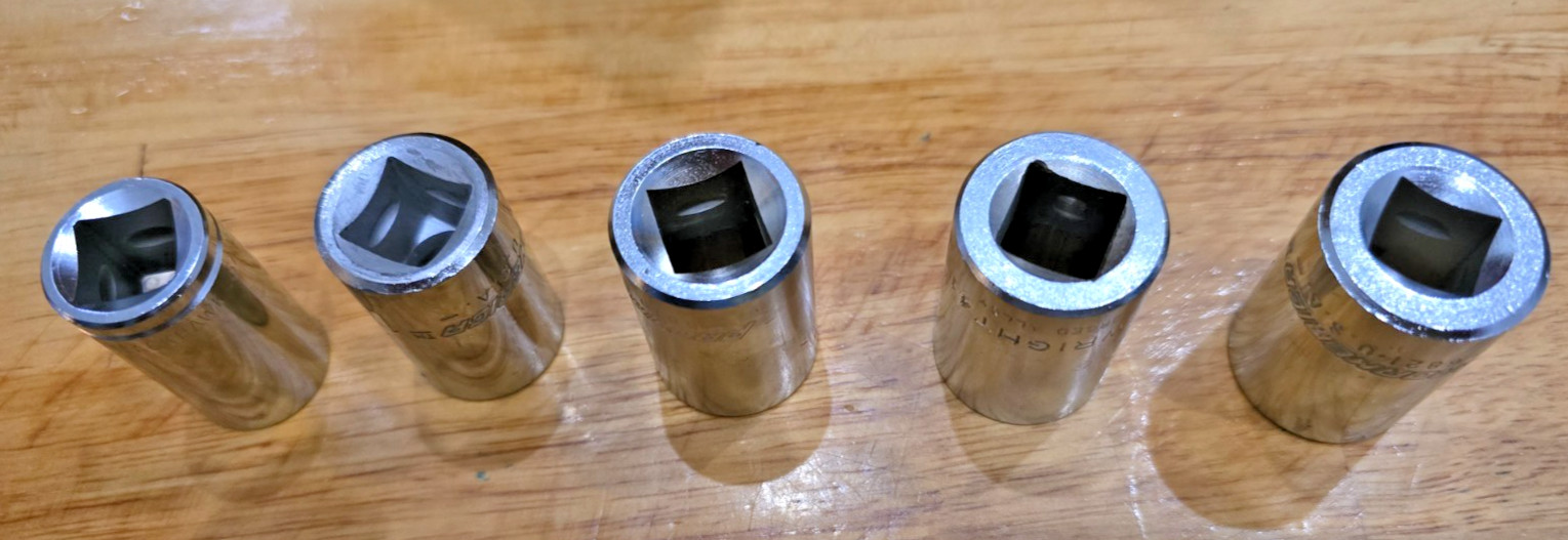 5 piece metric 1/2″ Drive Socket Set NOS Made in USA 12Pt