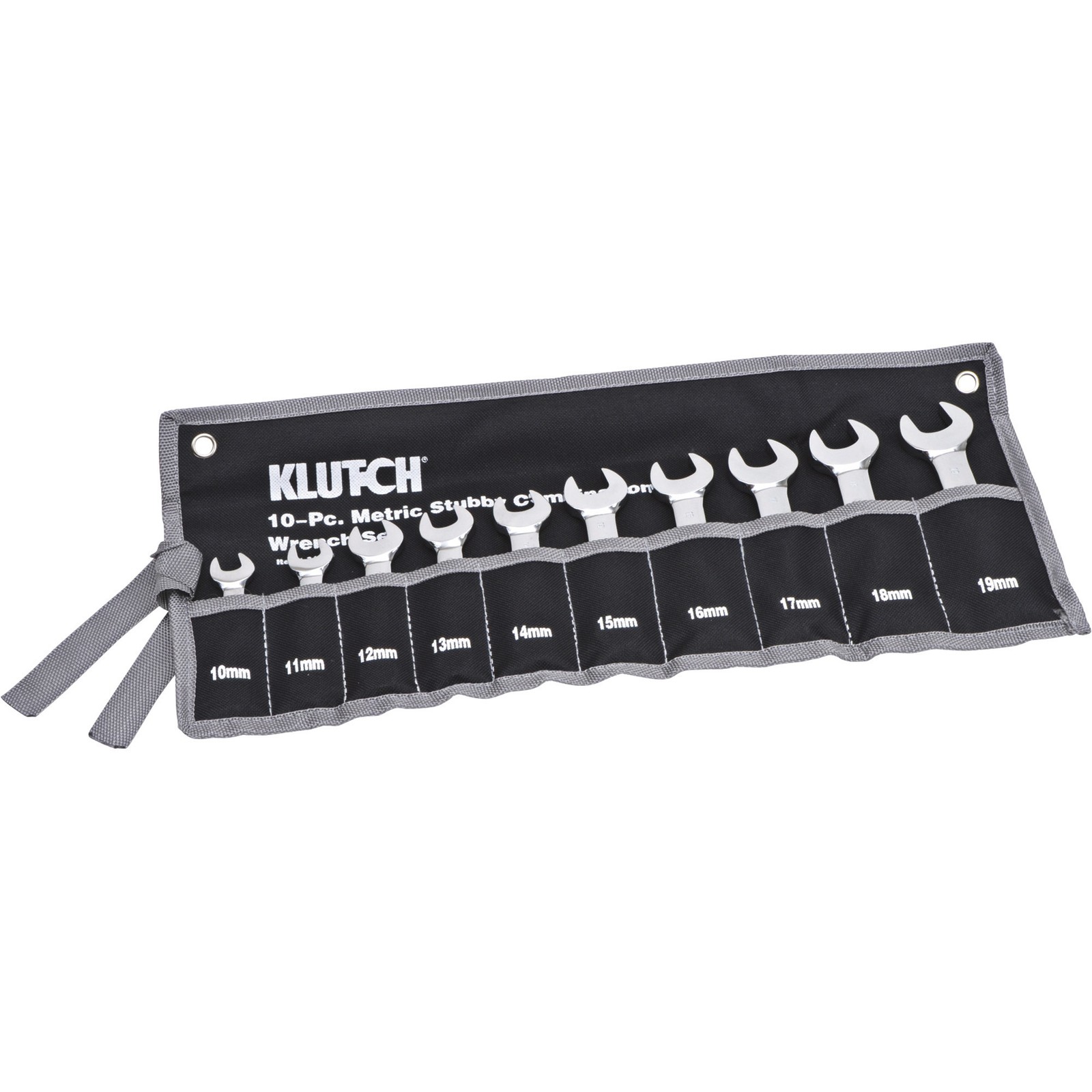 Klutch Stubby Combination Wrench Set, 10-Pc., Metric