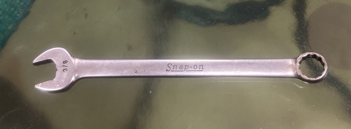 Snap On Tools OEX120 3/8” 12 Point SAE Short Combination Wrench USA 1985
