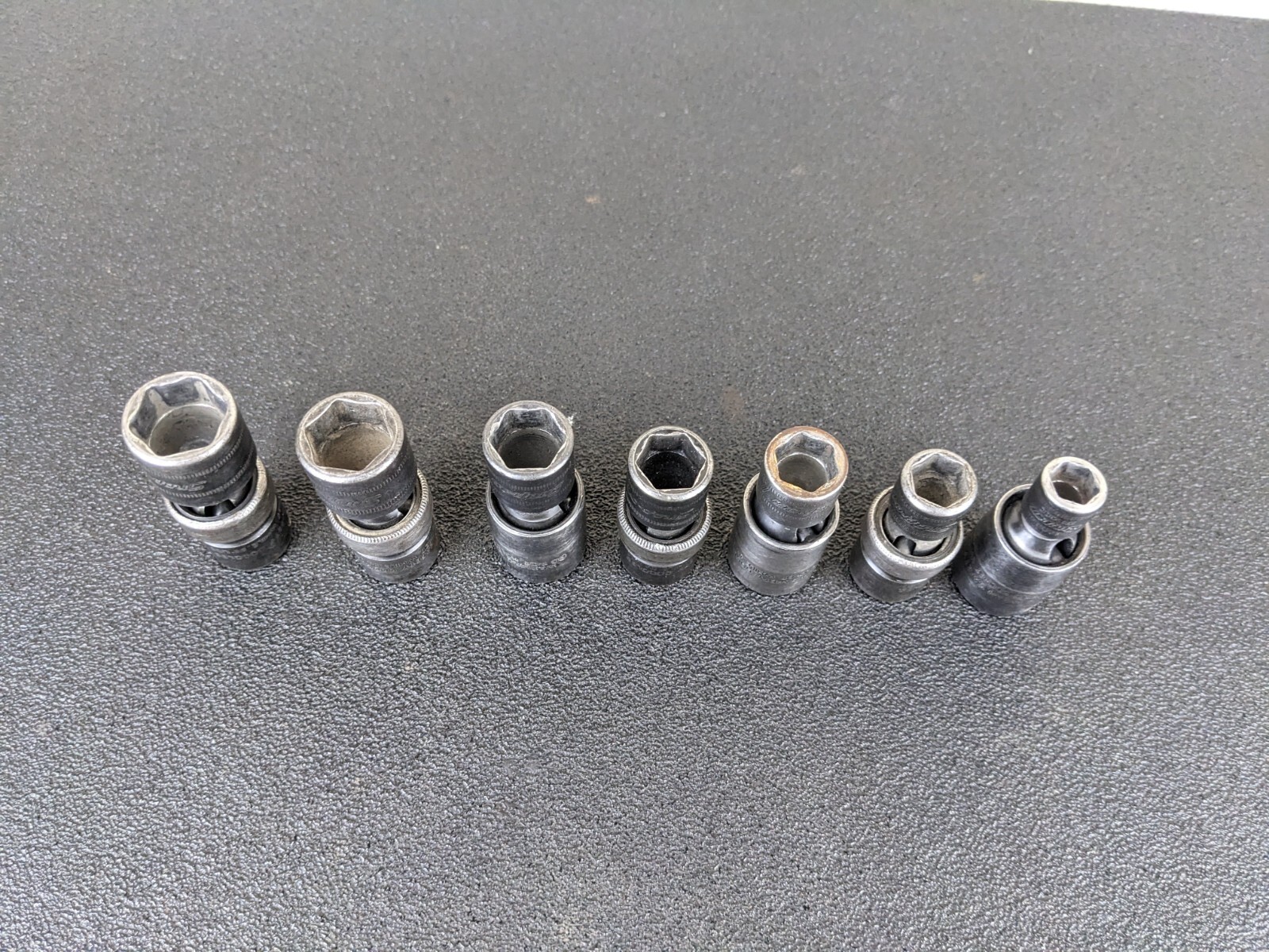 #bj185 Snap On Tools 207IPFM 3/8″ Drive METRIC IMPACT 6-point Swivel Socket Set