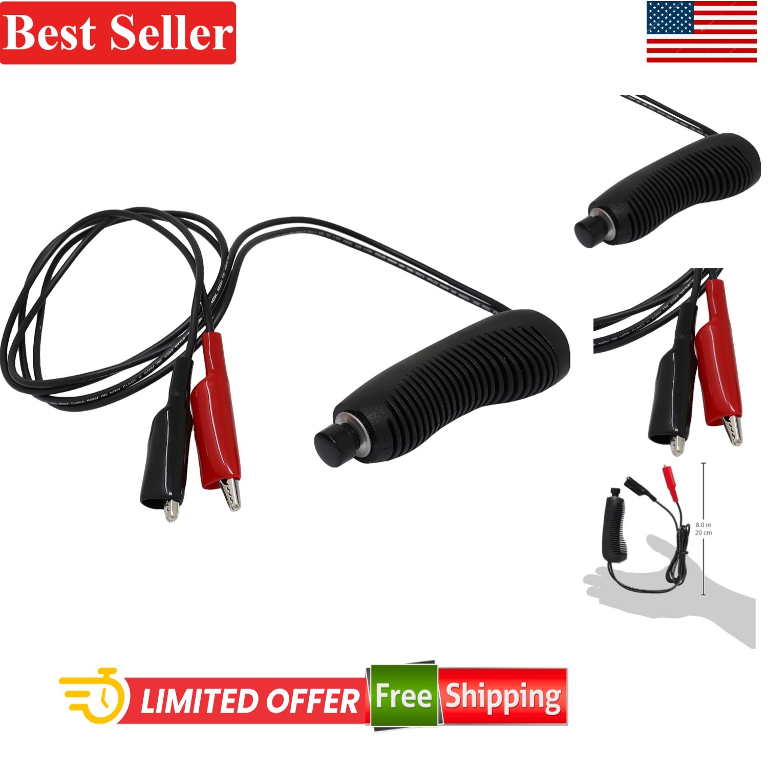 3′ Remote Control Starter Switch with Hooded Clamps – Perfect for Engine Repairs