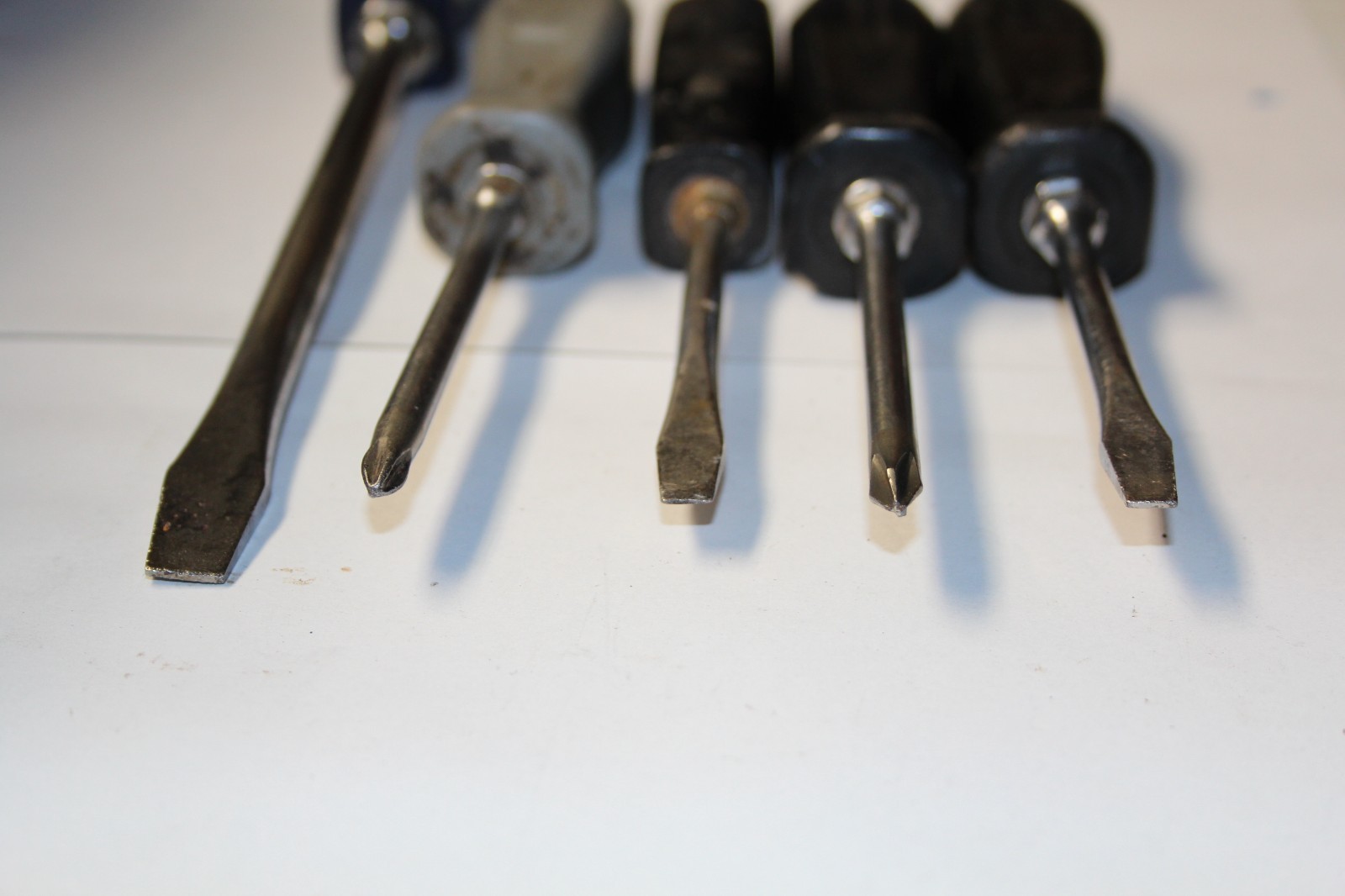 Snap-On Screwdriver Lot USA Flathead & Phillips Mixed Set BLUE GRAY Hard Handles