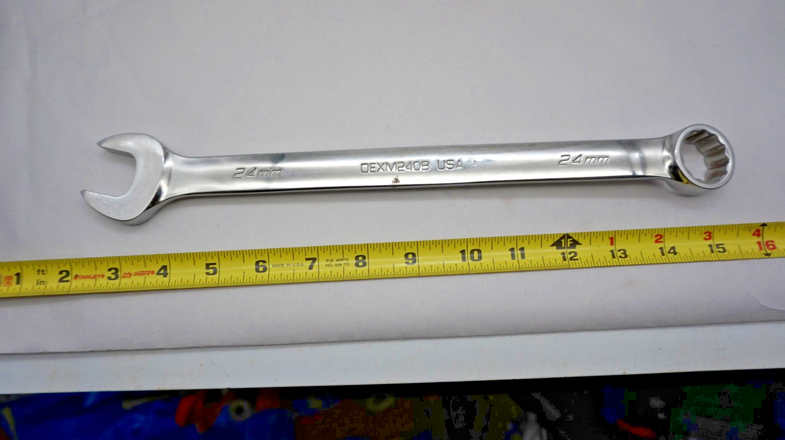 Snap-On 24mm 12-Point Metric Combination Wrench USA OEXM240B Good Condition
