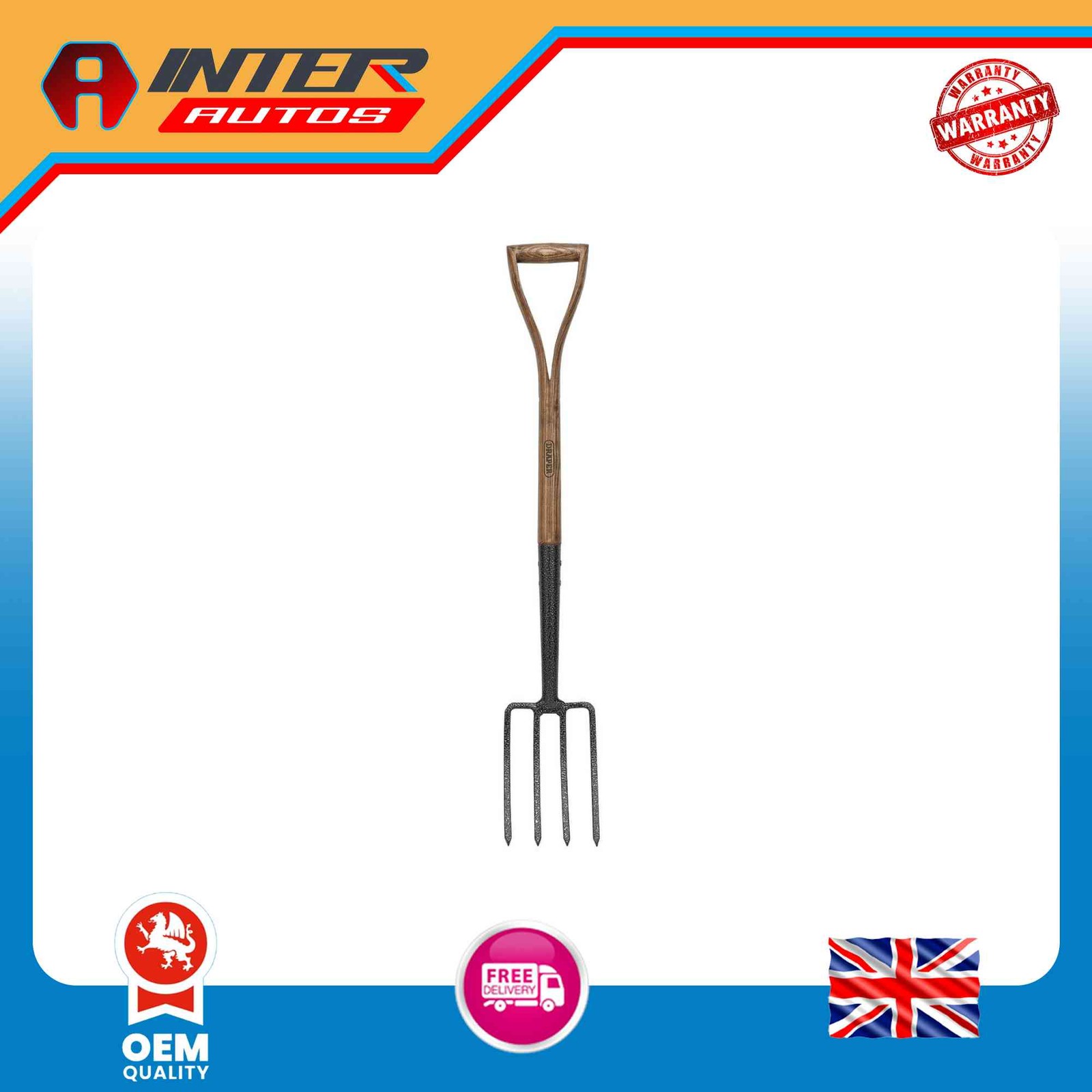 Draper Carbon Steel Border Fork with Ash Handle 14304