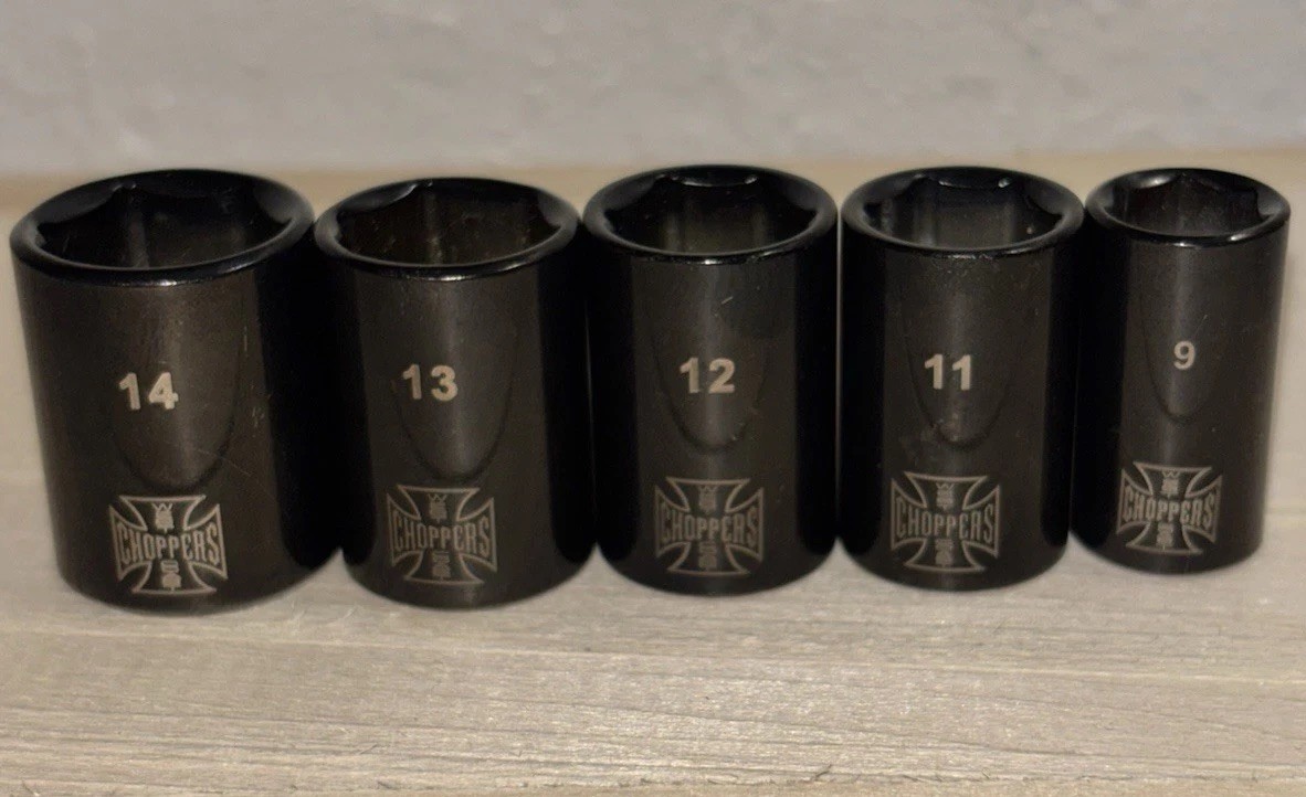 Jesse James West Coast Choppers Mac Tool 1/4” Drive METRIC 6 Pt Socket Set 9pc