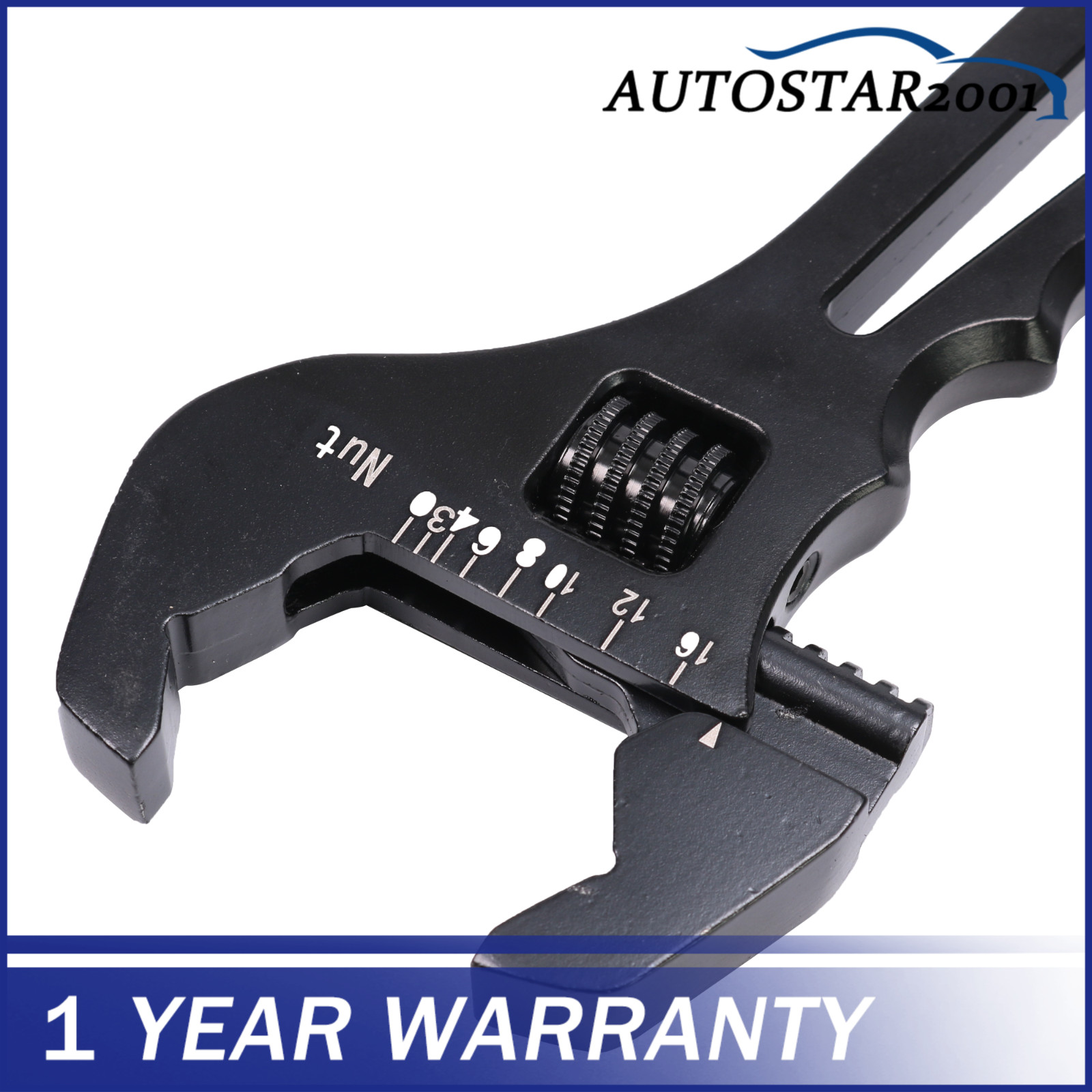 Black 3AN-16AN Adjustable Wrench Tool Spanner Aluminum For Hose End Fitting