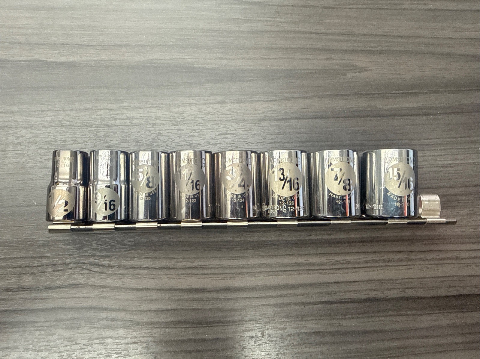Armstrong 1/2 Inch Drive SAE Shallow 12pt Socket Set USA GMTK