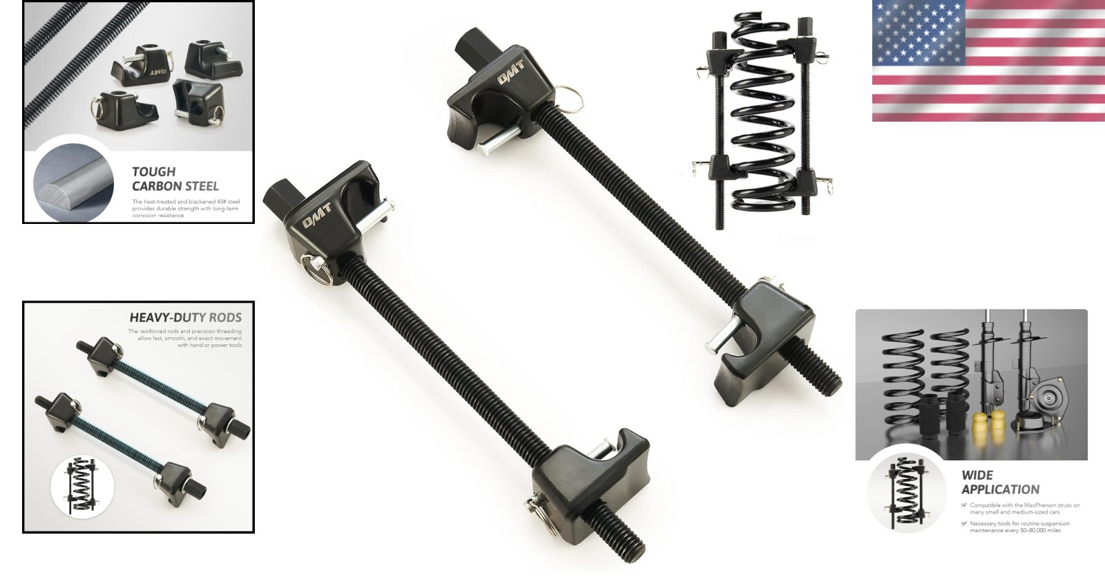 Forged Hook MacPherson Strut Coil Spring Compressor Tool – 1-Year Warranty