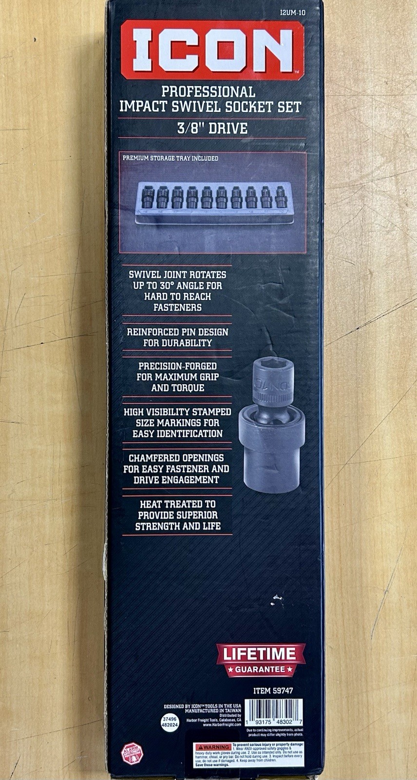 Icon Professional Impact Swivel Metric Socket Set 3/8in. Drive | I2UM-10 | 59747
