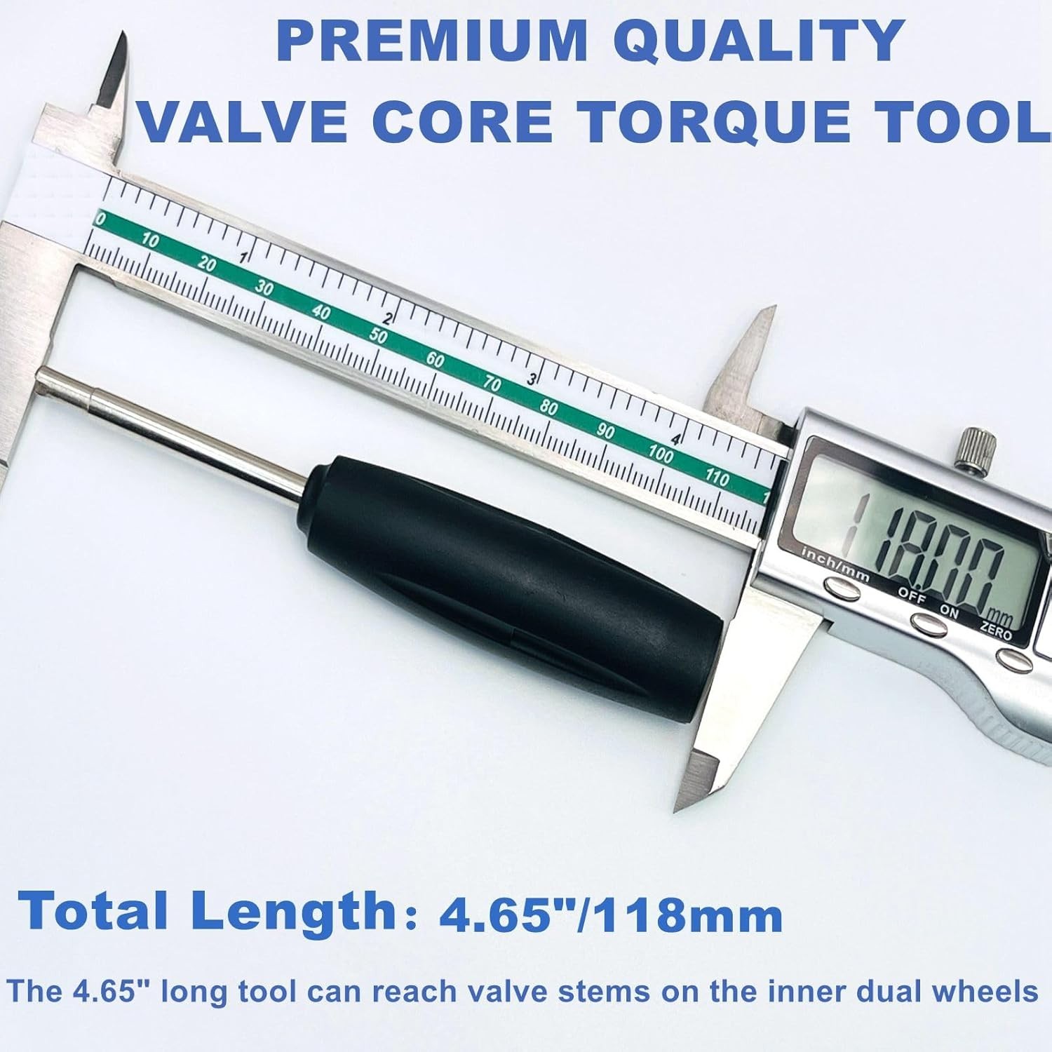 2 Pcs Valve Core Torque Tool for Cars & Bikes, Black & Silver, Professional