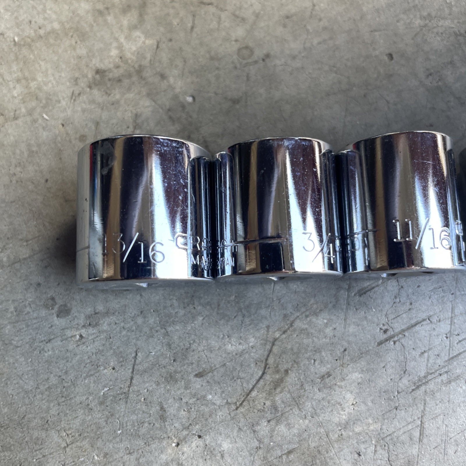Craftman -V- -G- Series 8PC SAE 3/8″ Dr. 12 Pt Socket Set – 3/8-13/16 VGC